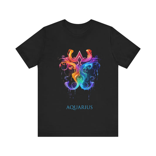 Aquarius Neon T-Shirt | Zodiac Sign Tee | Aquarius Gift | Horoscope T-Shirt | Astrology Shirt