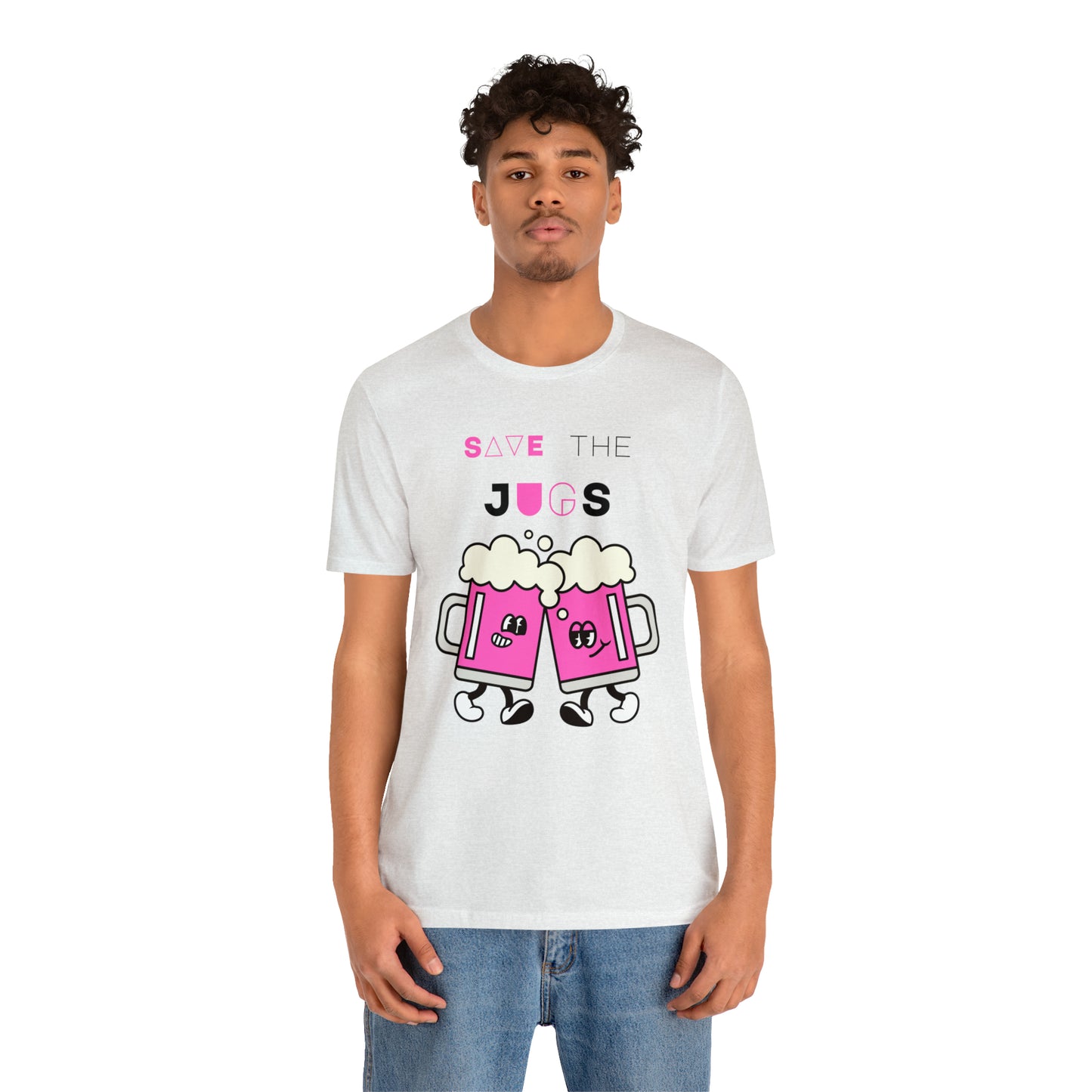 Save The Jugs Breast Cancer Awareness Unisex Jersey Short Sleeve Tee