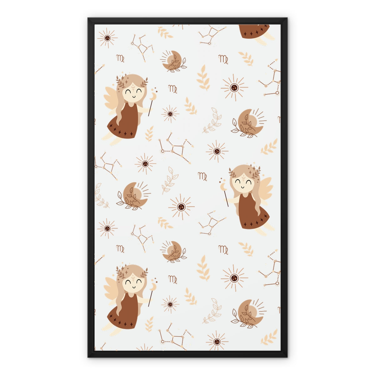 Virgo Pattern Framed Canvas