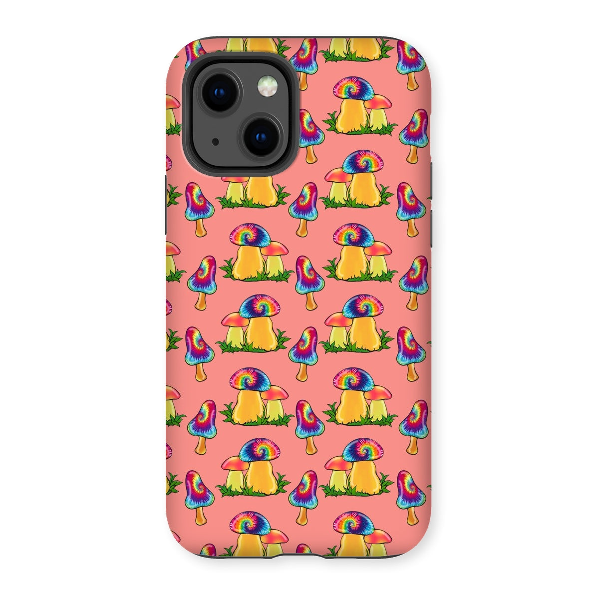 Retro Mushroom Pattern - Pink Tough Phone Case