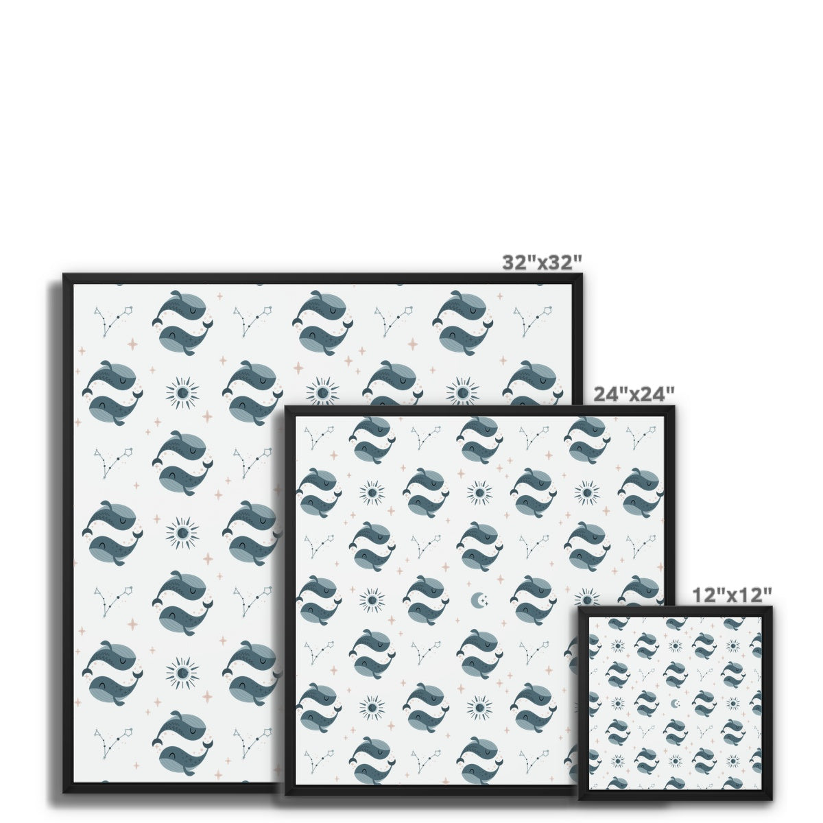 Pisces Pattern Framed Canvas