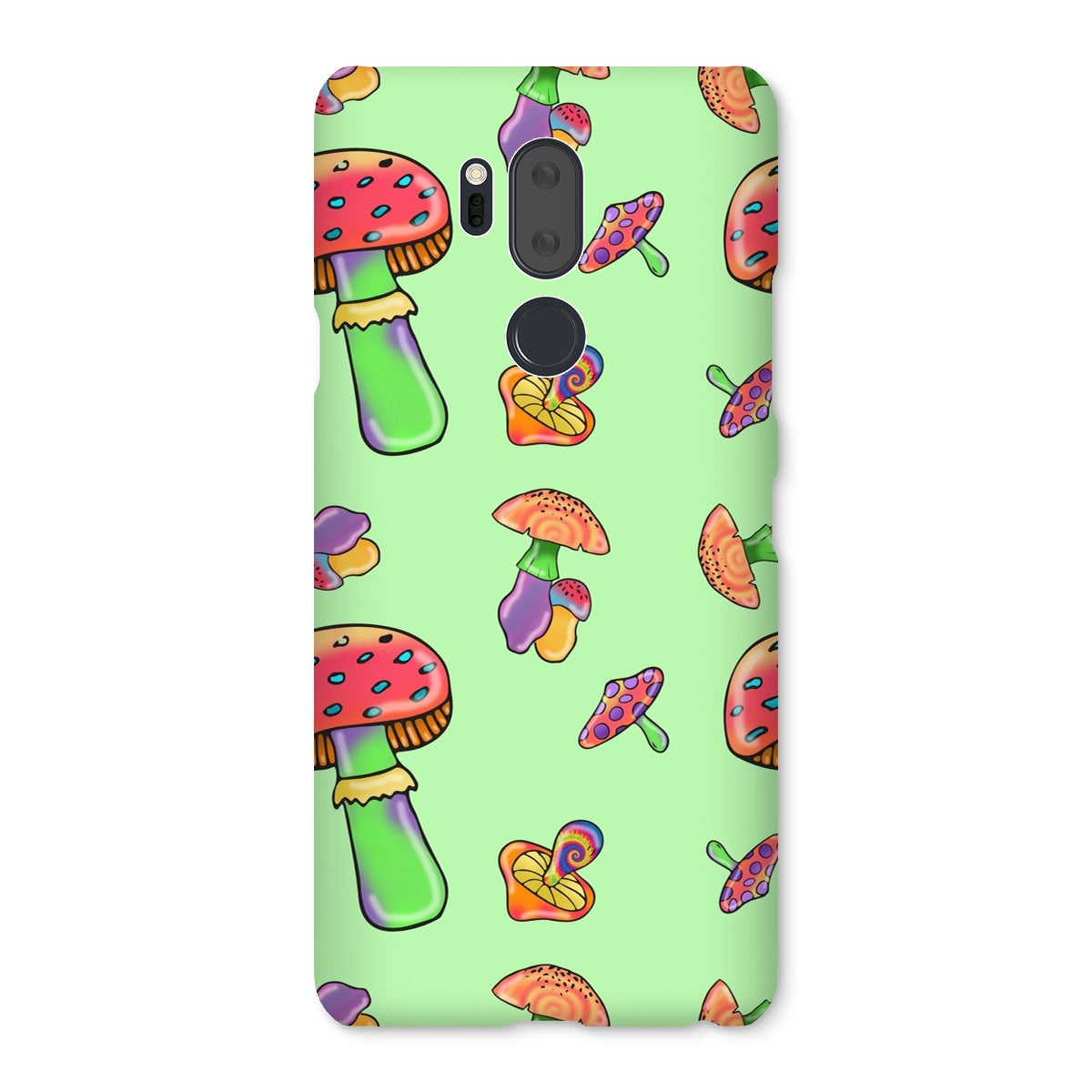 Retro Mushroom Pattern - Green Snap Phone Case