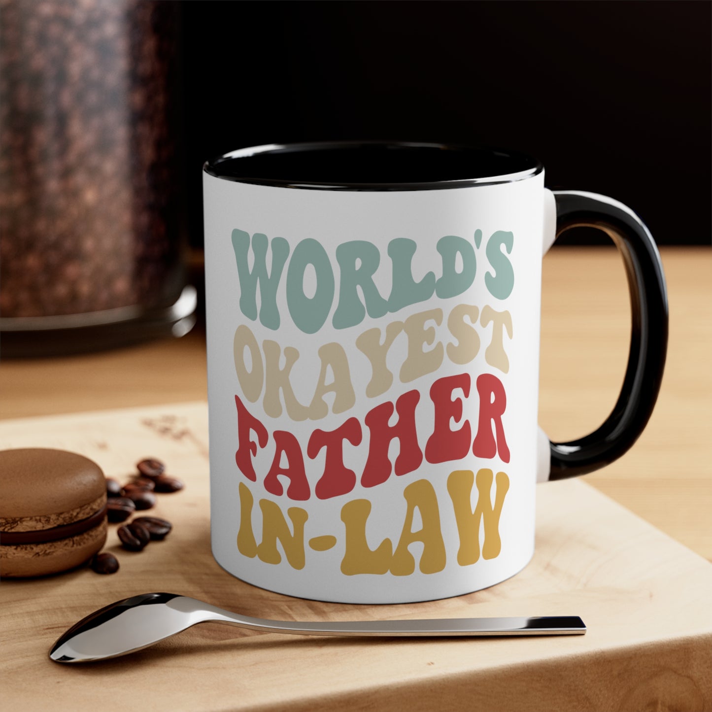 World's Okayest Father-In-Law Accent Coffee Mug, 11oz