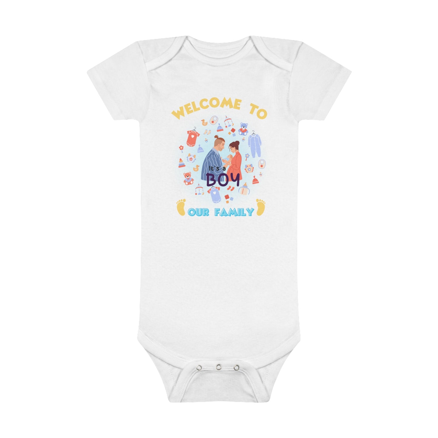 Welcome to the Family It's a Boy, It's A Boy Onesie, Boy Onesie, New boy Onesie, Onesie® Organic Baby Bodysuit