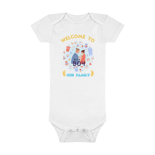 Welcome to the Family It's a Boy, It's A Boy Onesie, Boy Onesie, New boy Onesie, Onesie® Organic Baby Bodysuit