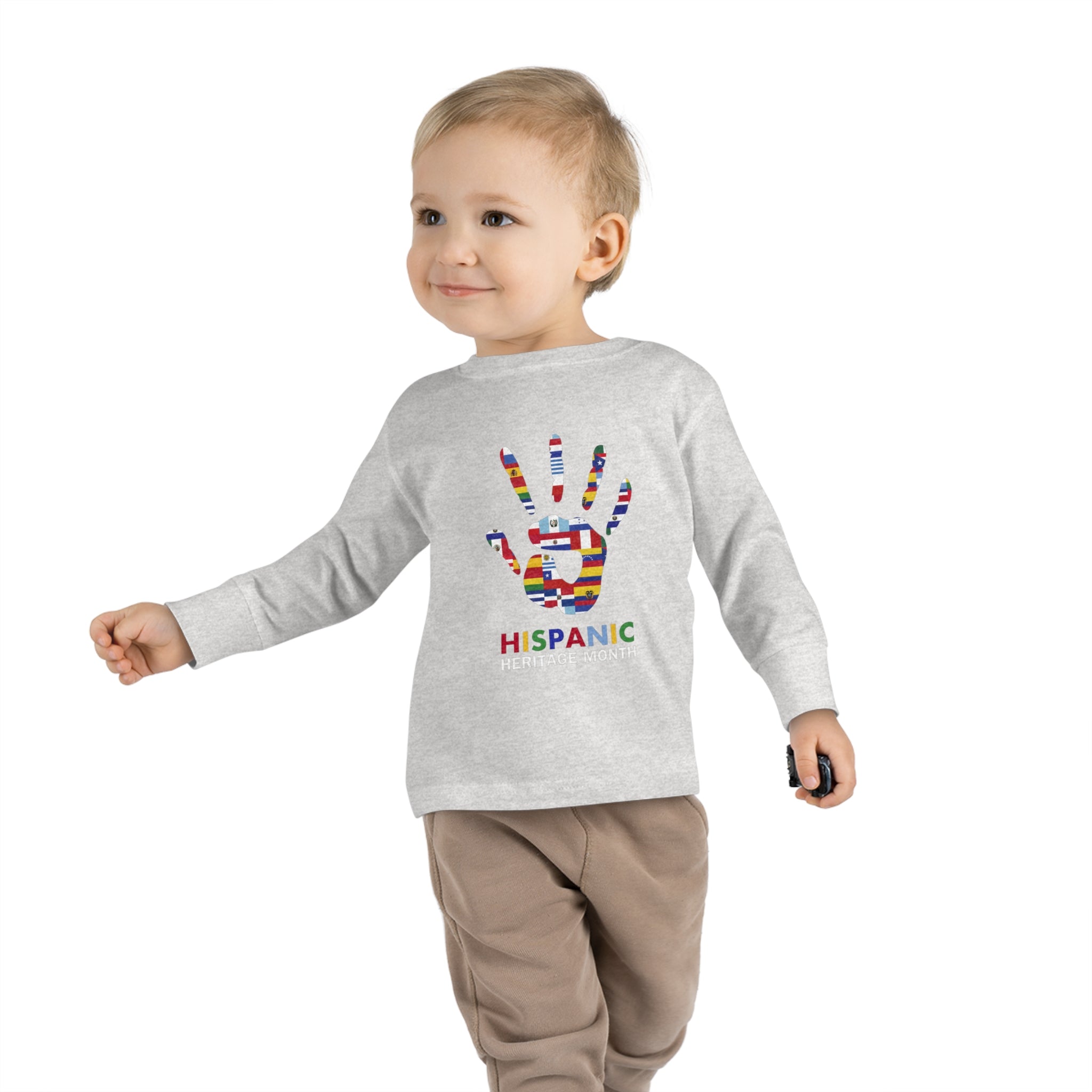 Flag Handprint - Hispanic Heritage Month Toddler Long Sleeve Tee