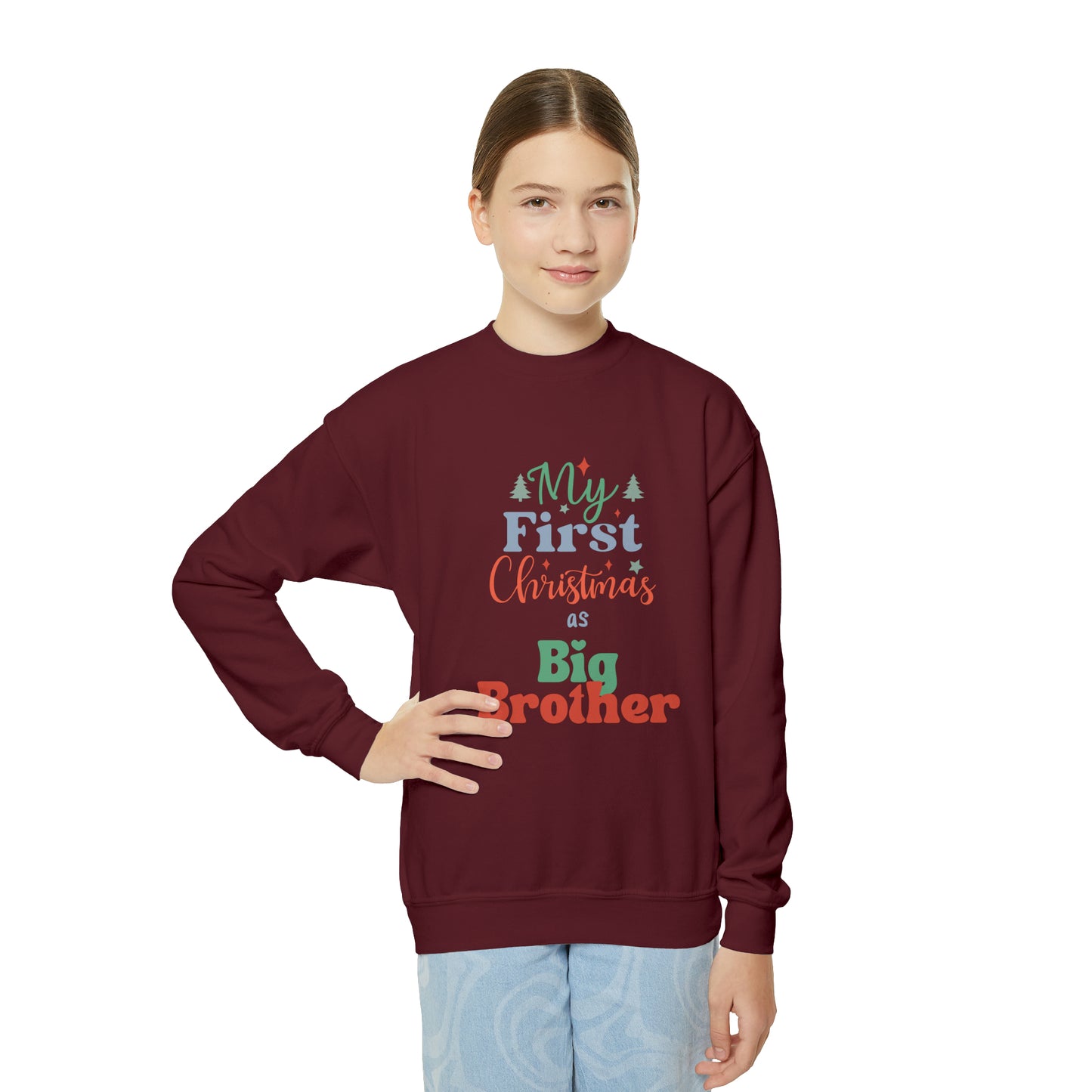 My First Christmas as Big Brother Youth Crewneck Sweatshirt