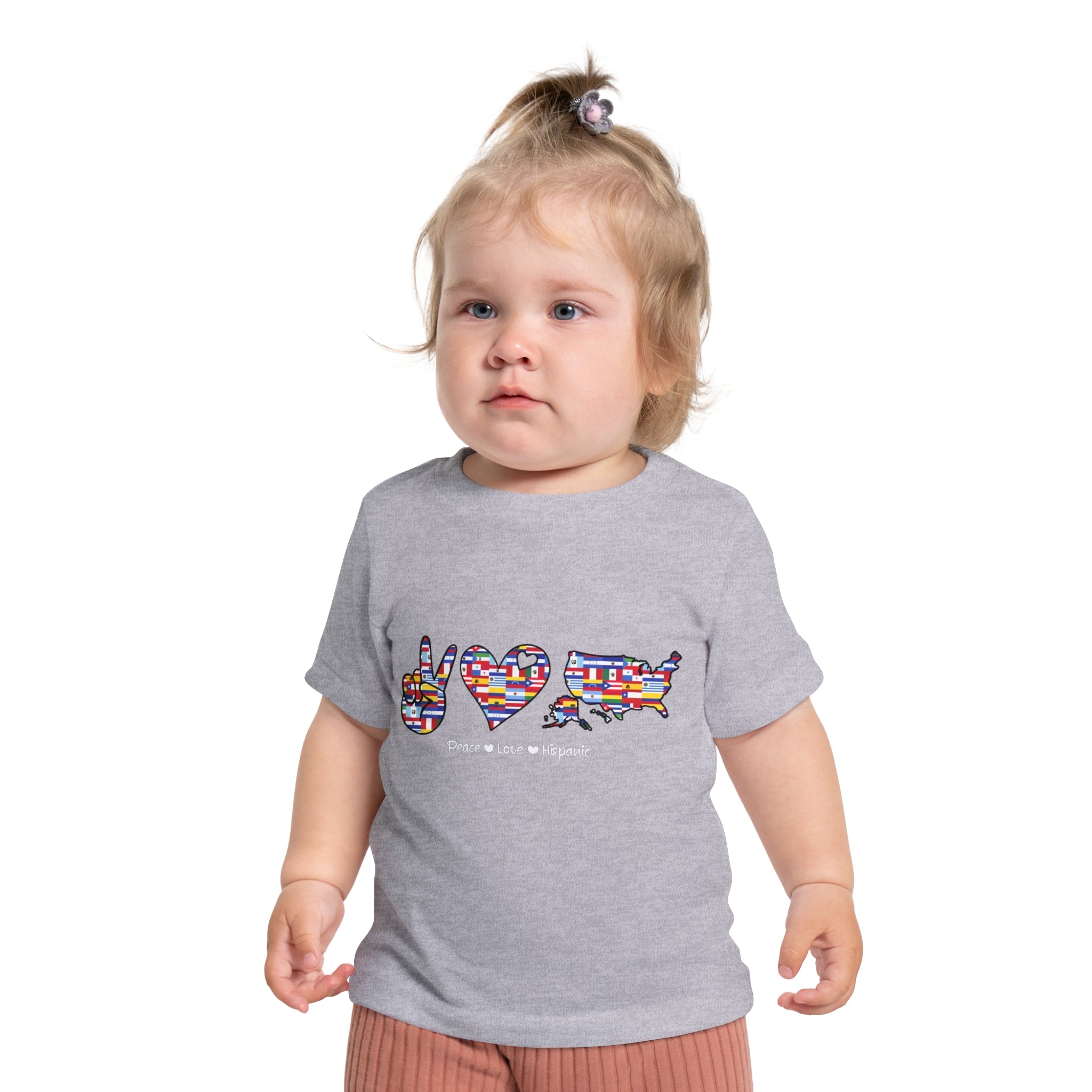 Peace, Love, Hispanic - Hispanic Heritage Month Baby Short Sleeve T-Shirt