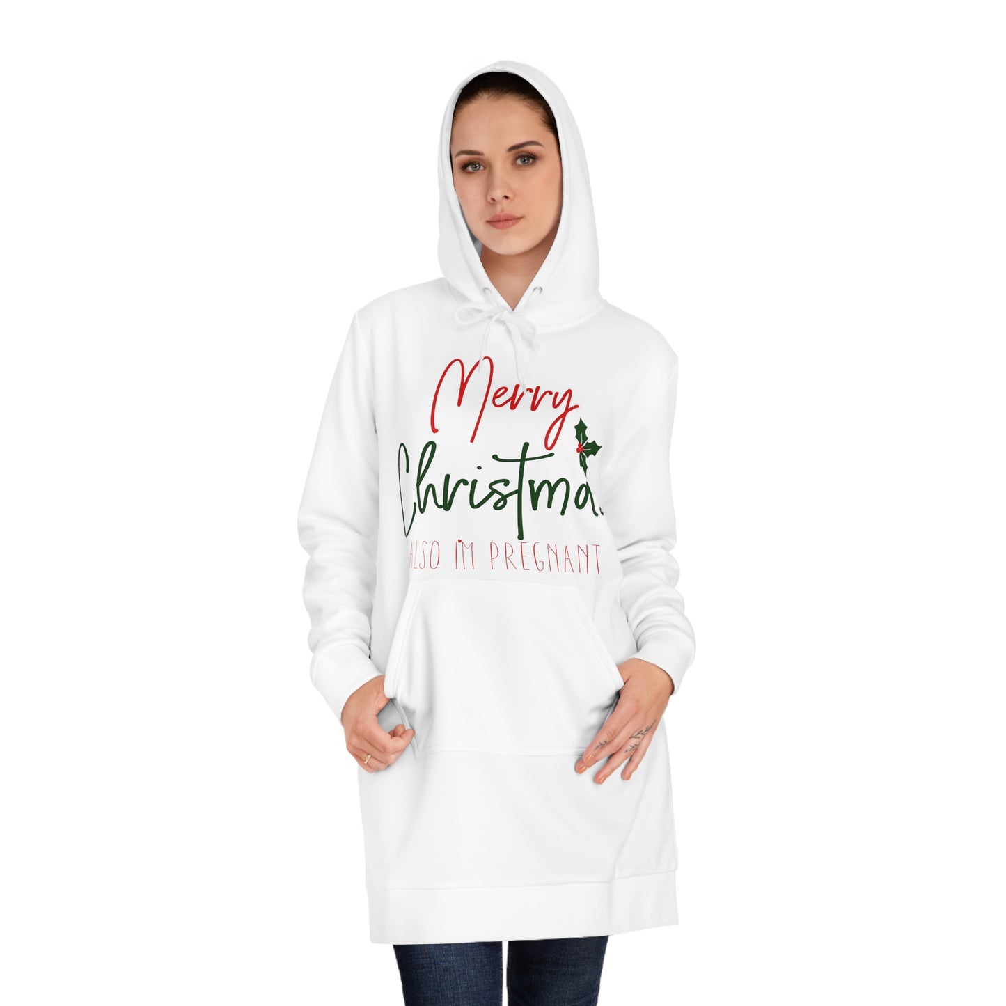 Merry Christmas - Also I'm Pregnant Women's Hoodie Dress (AOP)