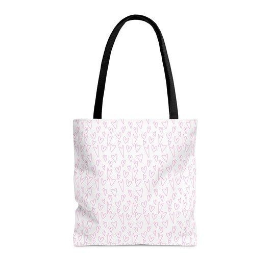 Pink Hearts Breast Cancer Awareness Tote Bag