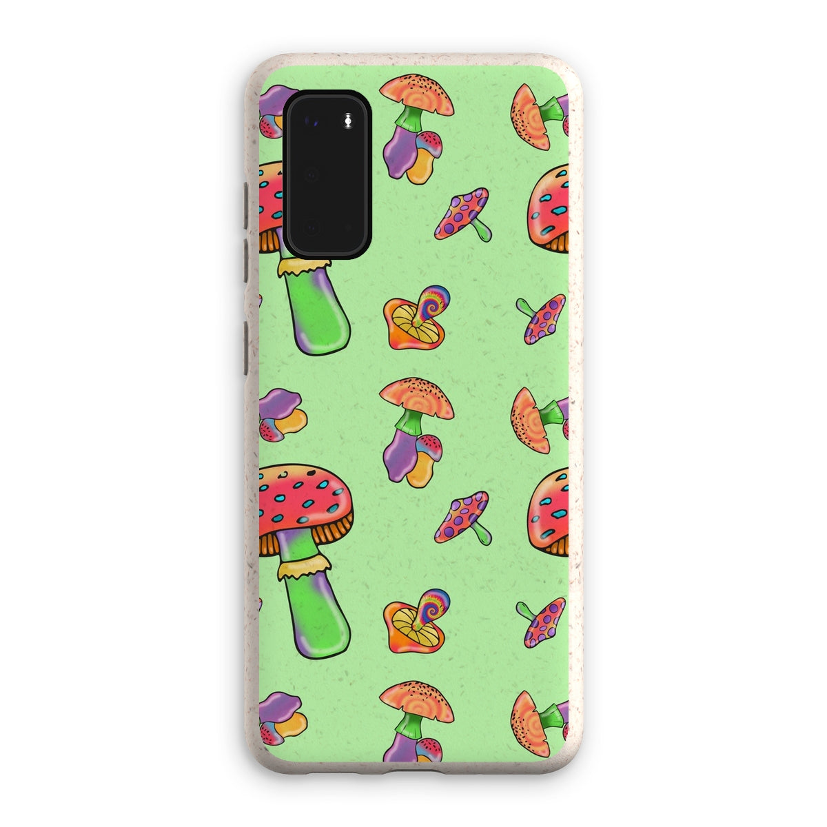 Retro Mushroom Pattern - Green Eco Phone Case