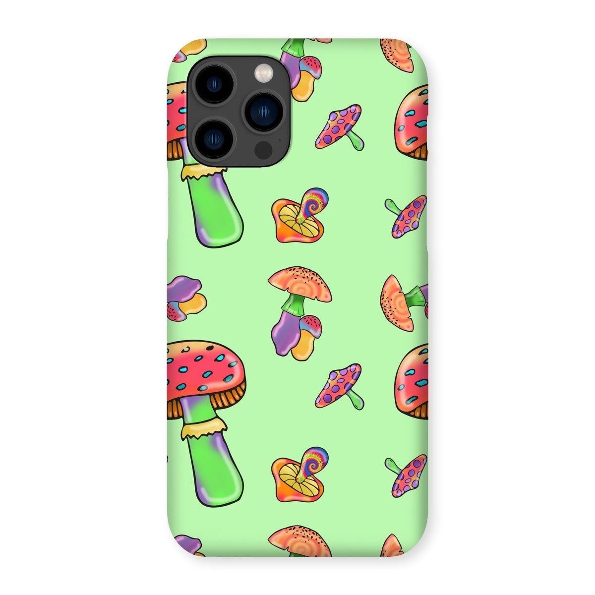 Retro Mushroom Pattern - Green Snap Phone Case