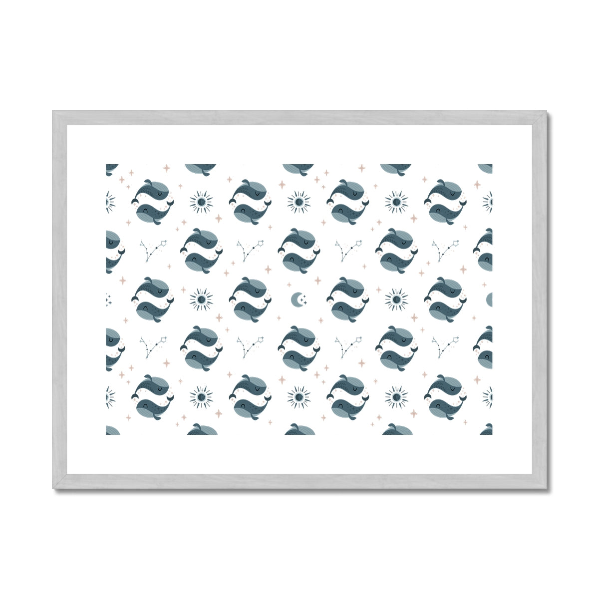 Pisces Pattern Antique Framed & Mounted Print