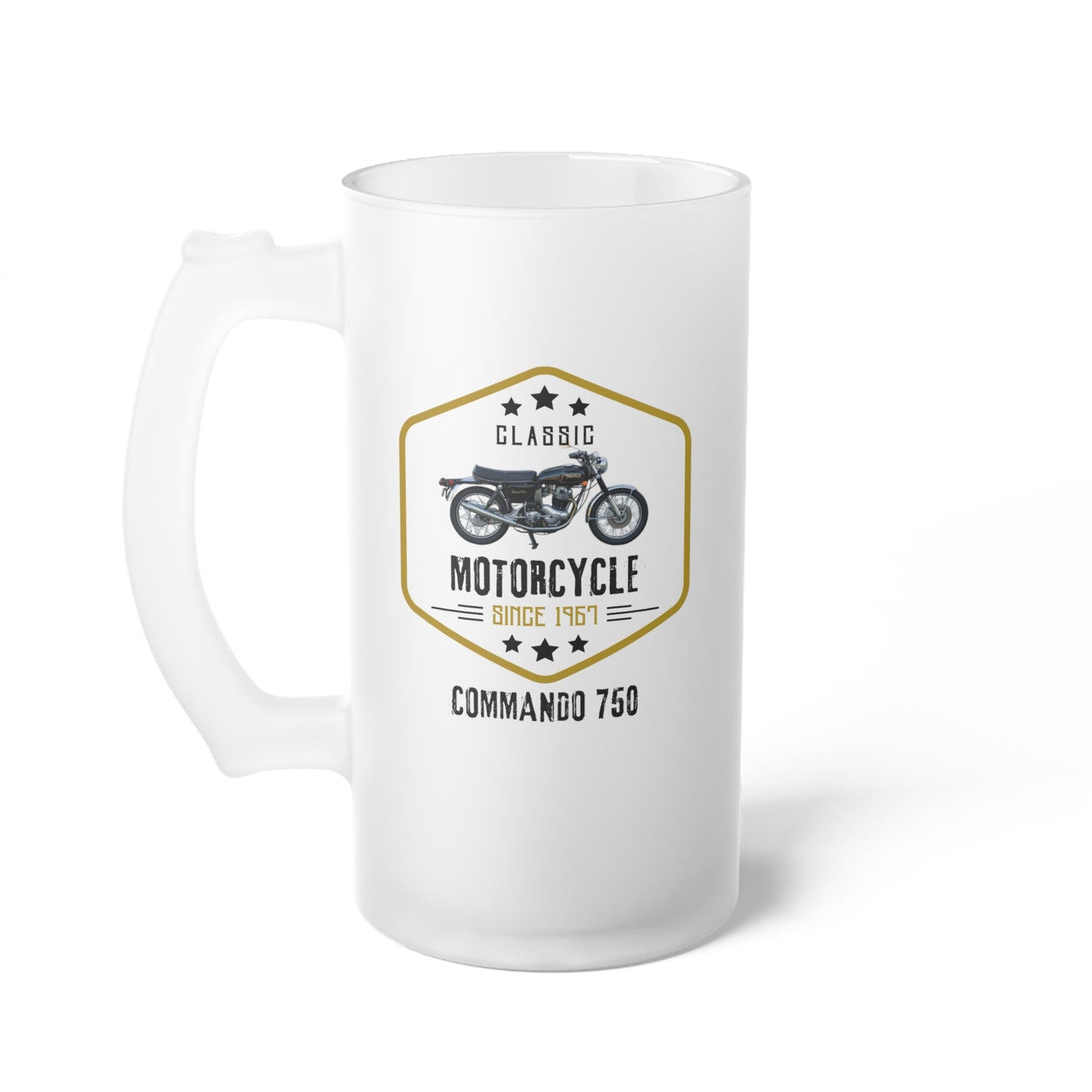 Norton Commando 750, Classic Motorcycle Club, Norton Commando Beer Mug, Norton Mug, Norton Beer Mug, Classic Motorbike, Frosted Beer Mug