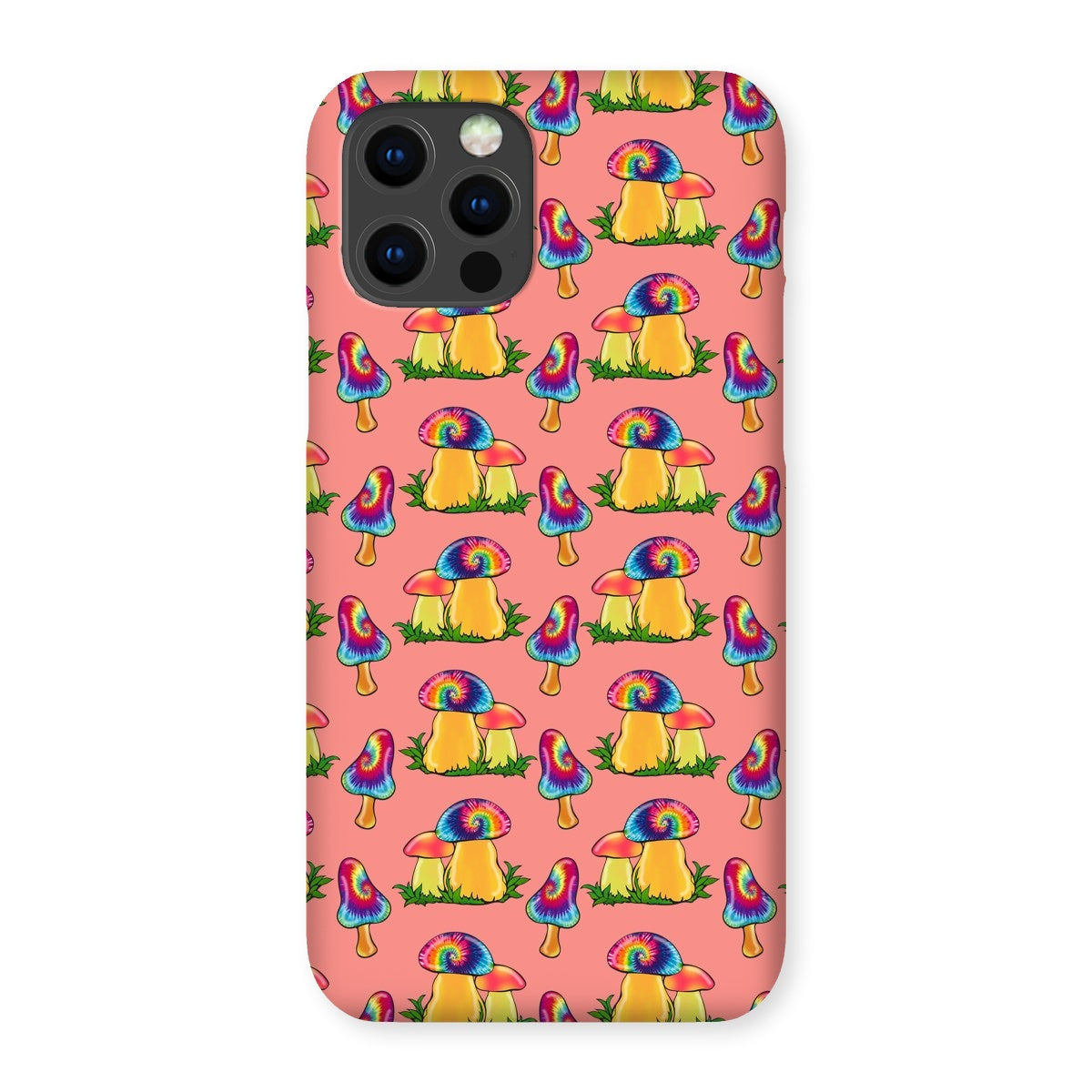 Retro Mushroom Pattern - Pink Snap Phone Case