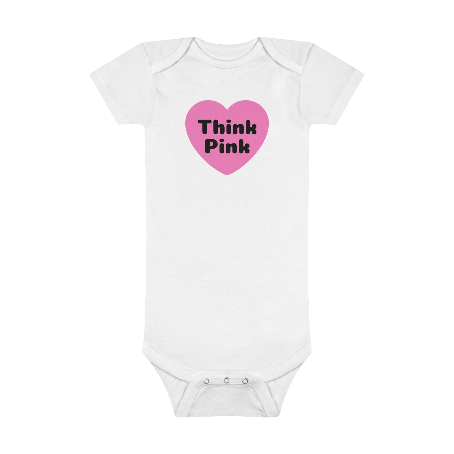 Think Pink, Think Pink Onesie, Think Pink Bodysuit, Think Pink Jumpsuit, Breast Cancer Awareness,  Baby Short Sleeve Onesie®