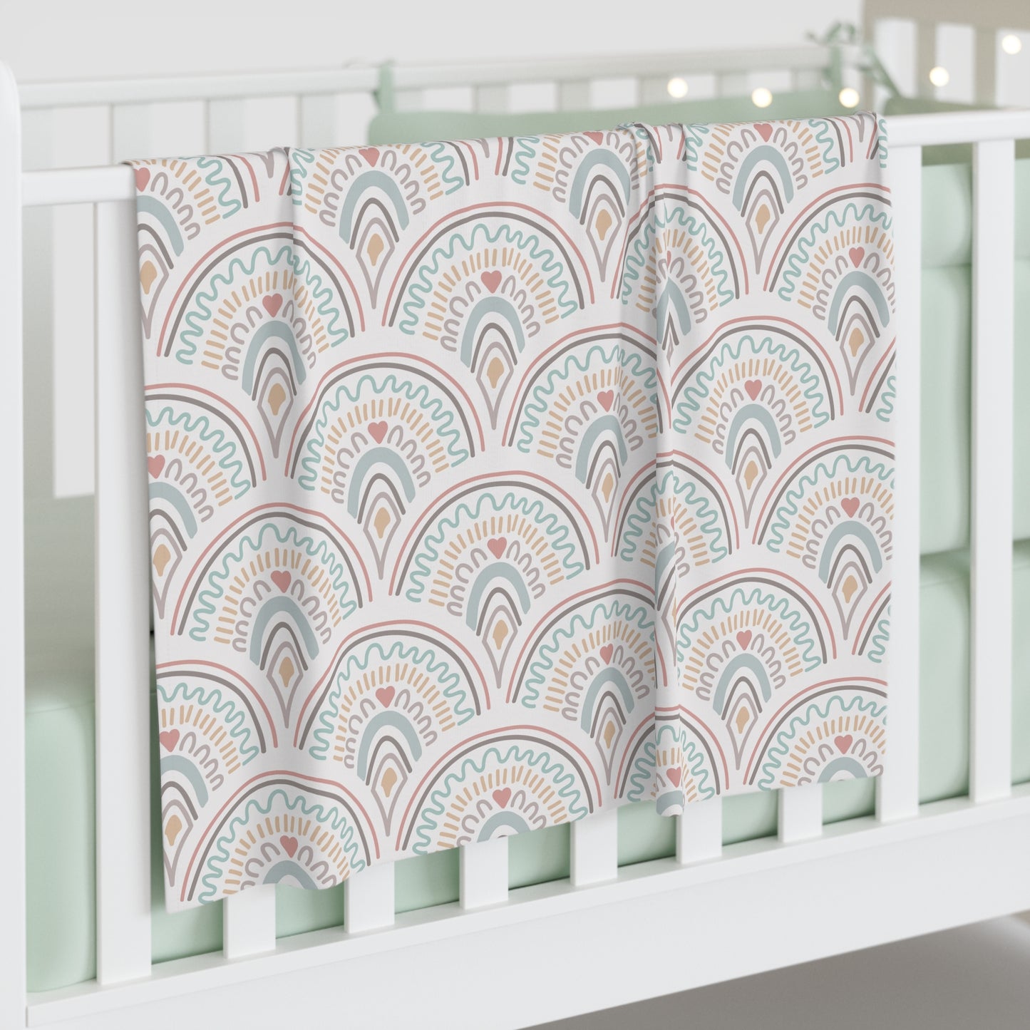 Pastel Boho Rainbow Baby Wrap, Swaddle Blanket, Newborn Swaddle, Baby Wrap, Wrap Blanket