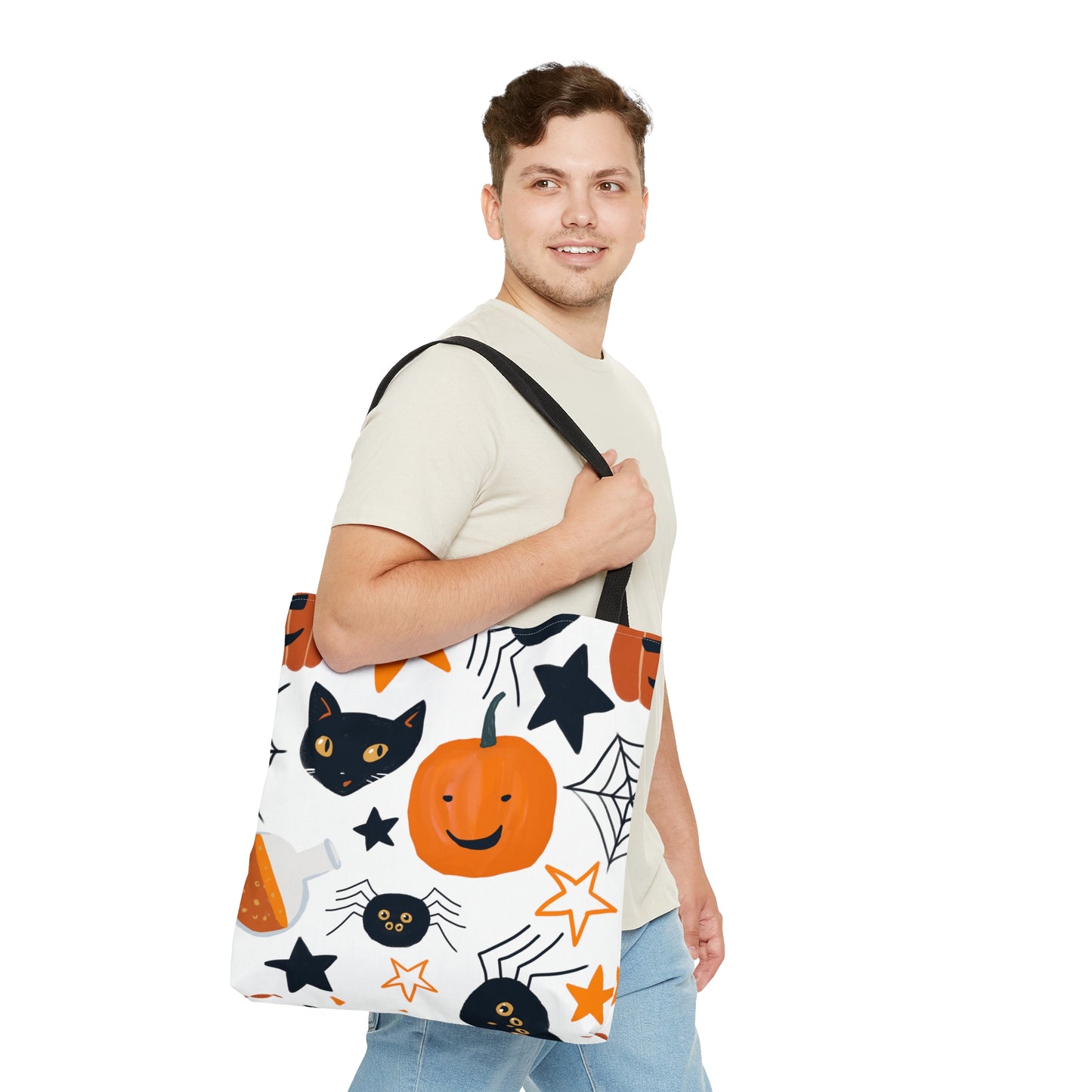 Halloween Stars, Cats & Pumpkins Tote Bag (AOP)