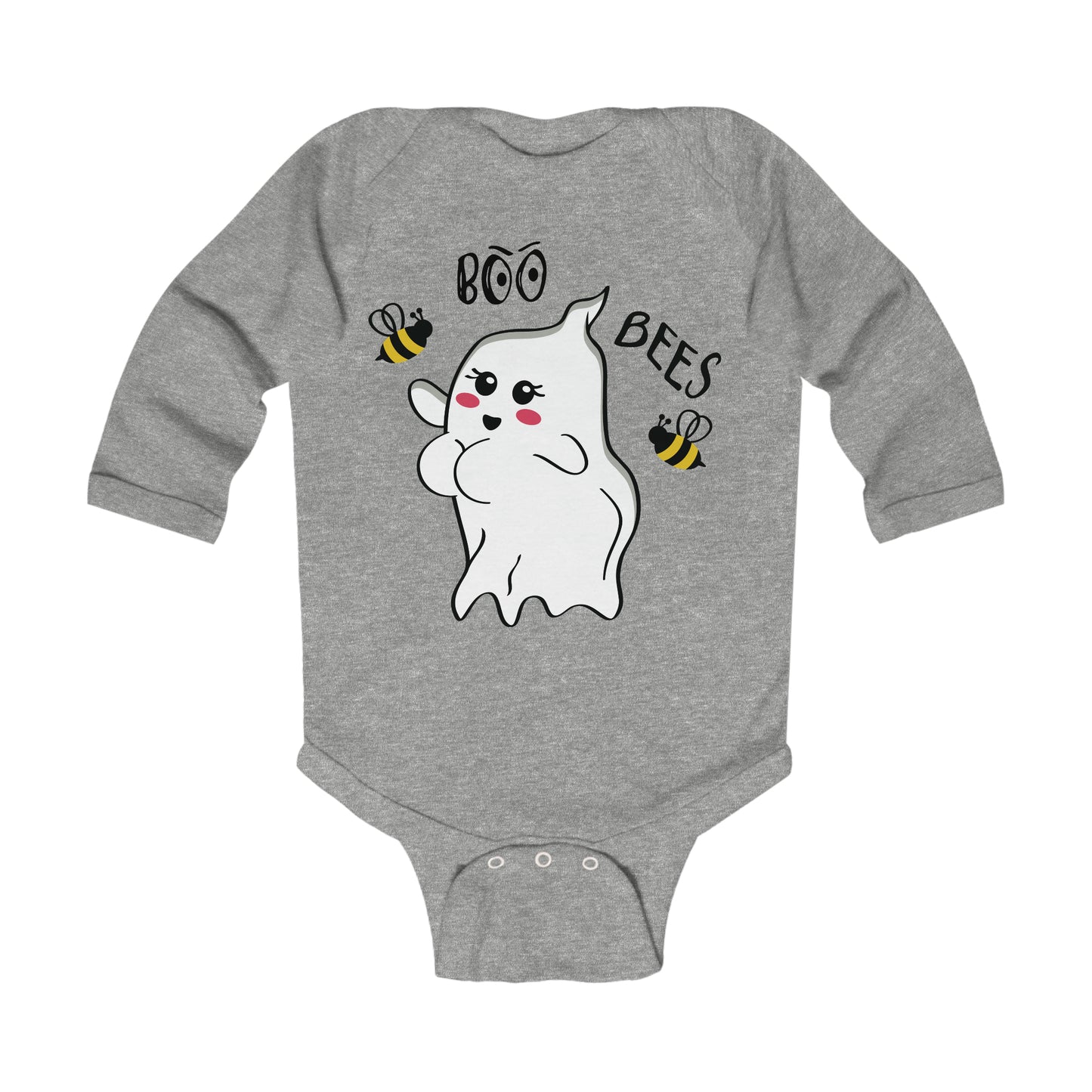 Boo Bees Bodysuit - Breast Cancer awareness - Halloween, Onesie, Infant Long Sleeve Bodysuit