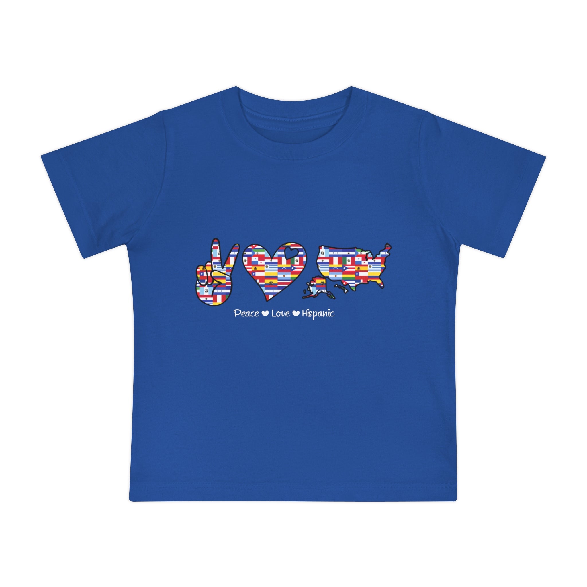 Peace, Love, Hispanic - Hispanic Heritage Month Baby Short Sleeve T-Shirt