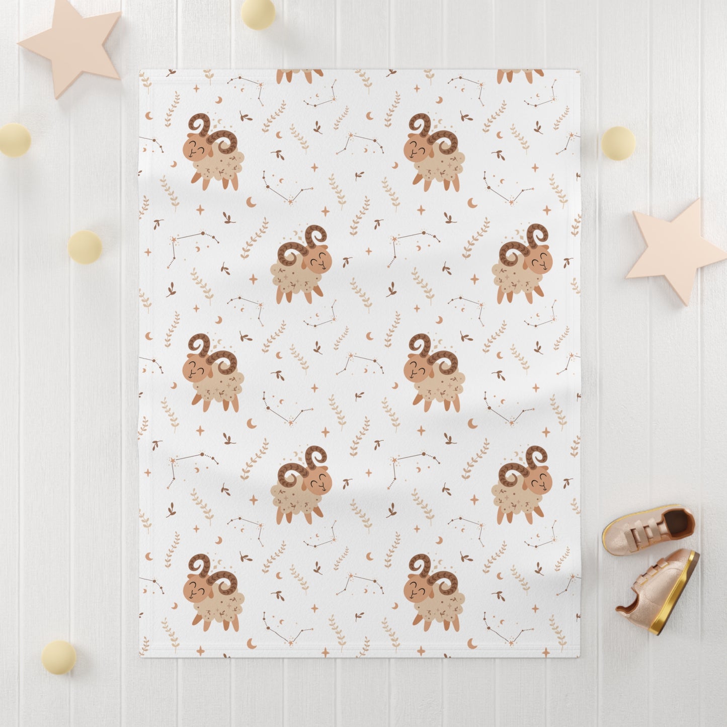 Aries Baby Blanket, Aries Blanket, Aries Zodiac Blanket, Soft Fleece Baby Blanket