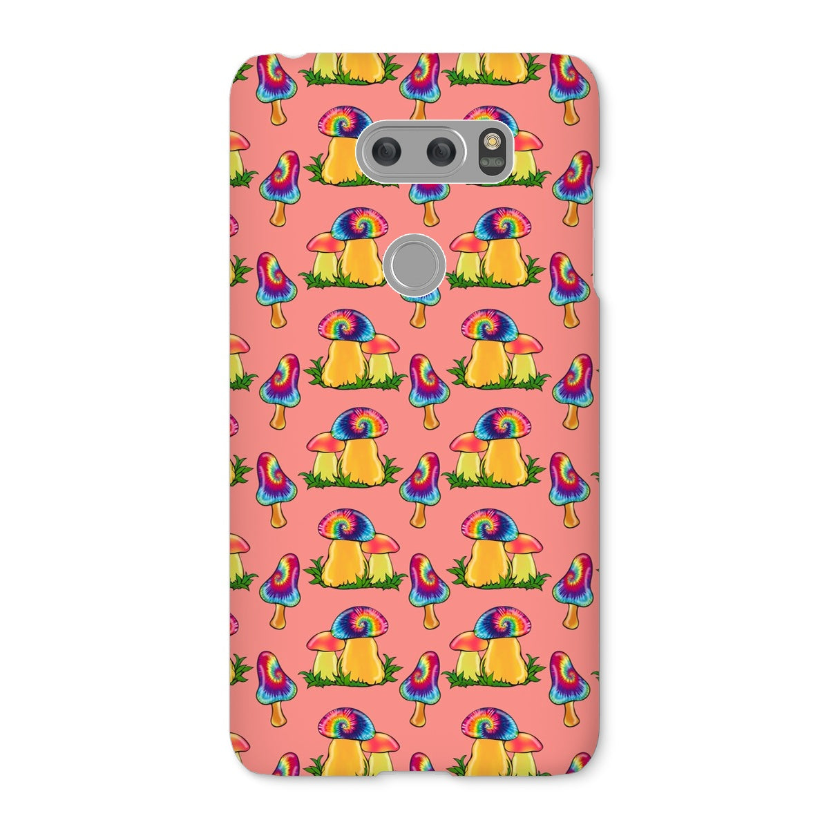 Retro Mushroom Pattern - Pink Snap Phone Case