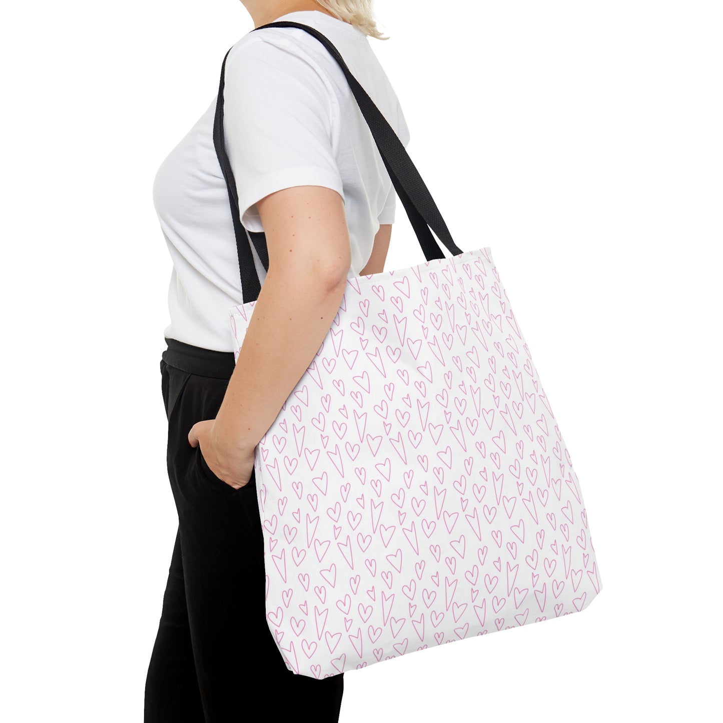 Pink Hearts Breast Cancer Awareness Tote Bag