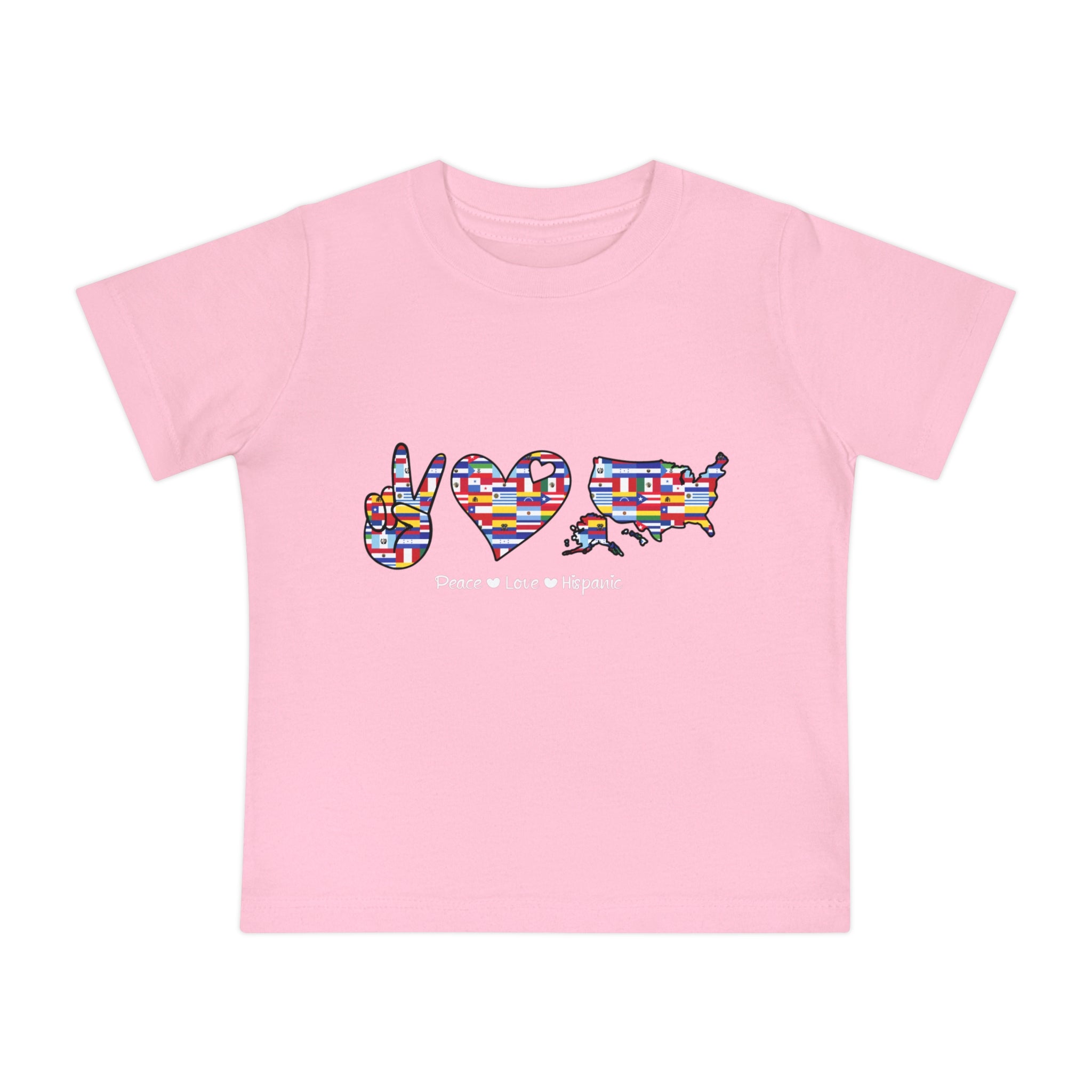 Peace, Love, Hispanic - Hispanic Heritage Month Baby Short Sleeve T-Shirt