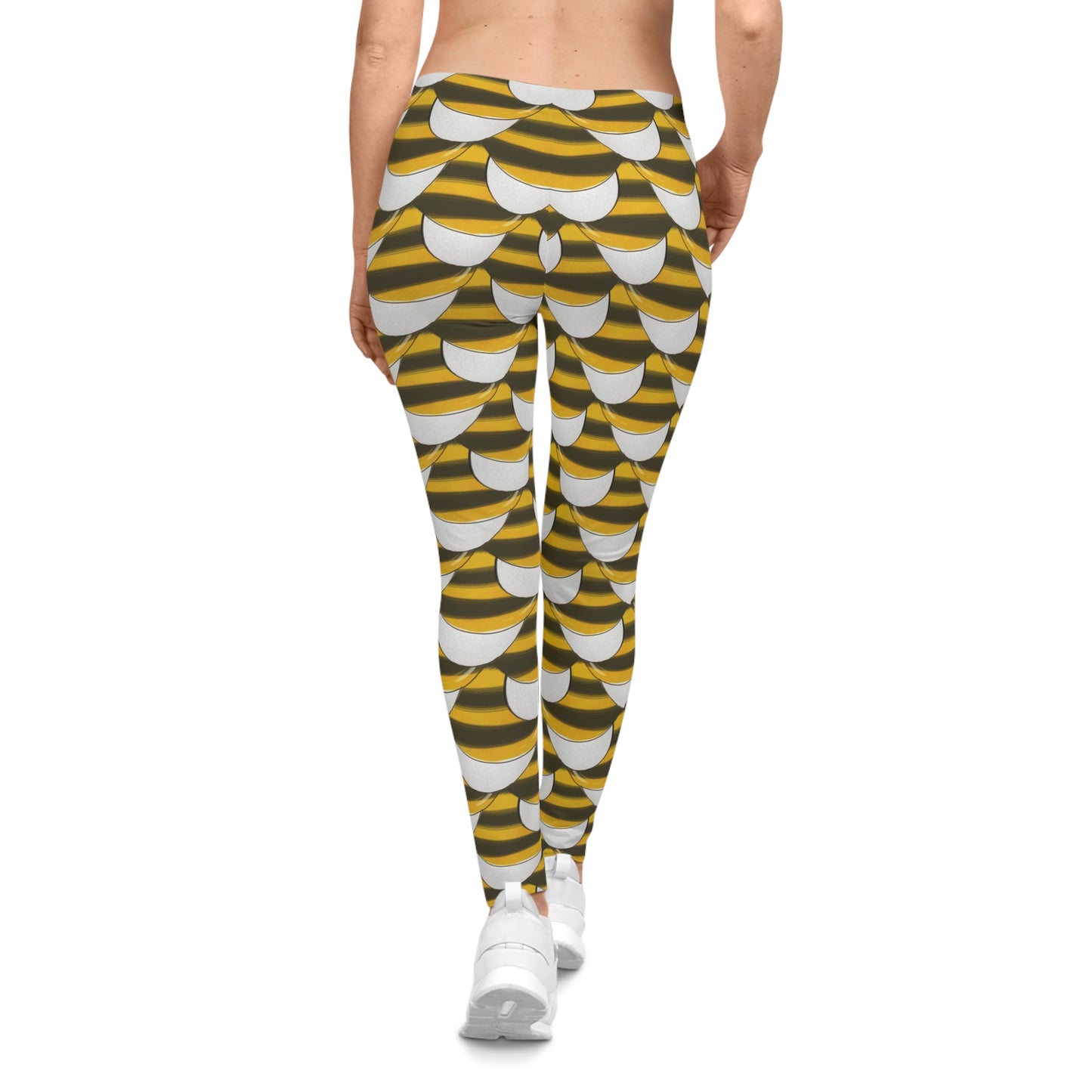 Yellow & Black Pattern Women's Casual Leggings