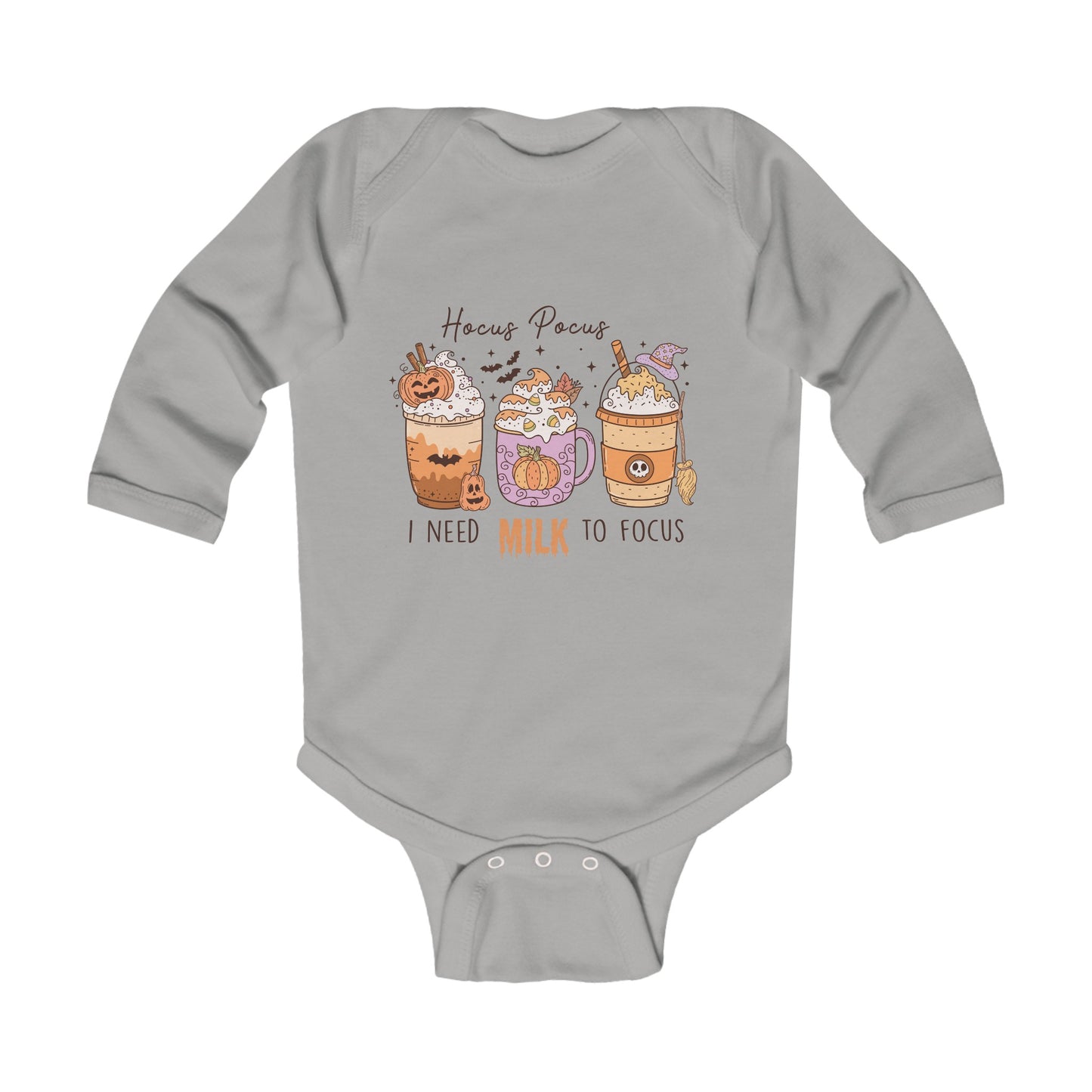 Hocus Pocus I Need Milk To Focus Infant Long Sleeve Bodysuit