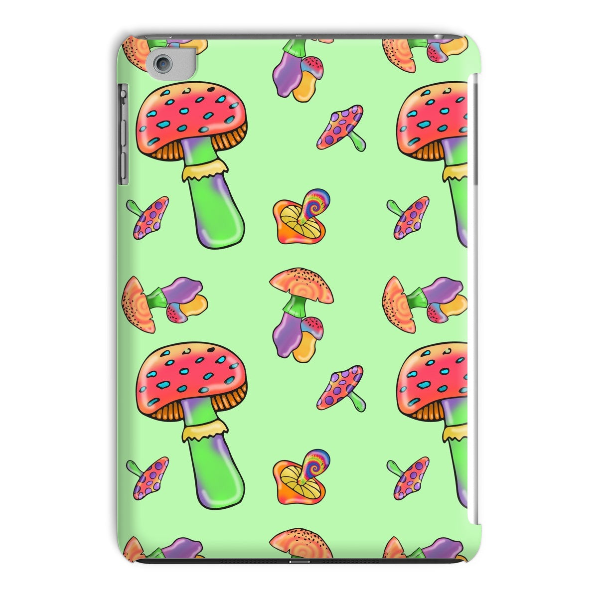 Retro Mushroom Pattern - Green Tablet Cases