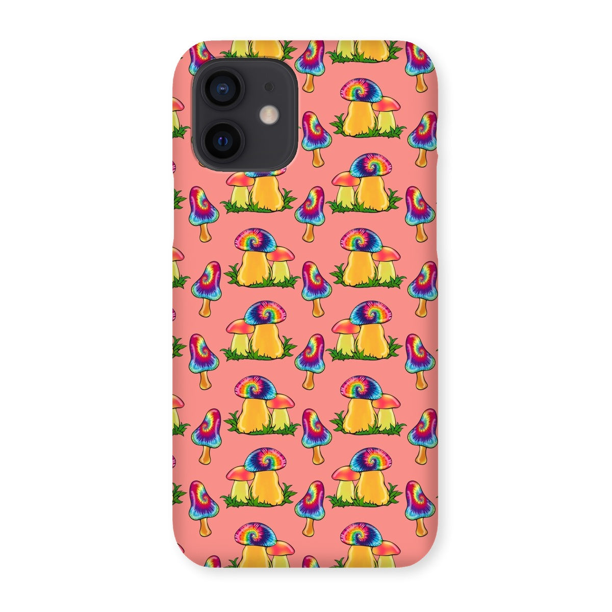 Retro Mushroom Pattern - Pink Snap Phone Case