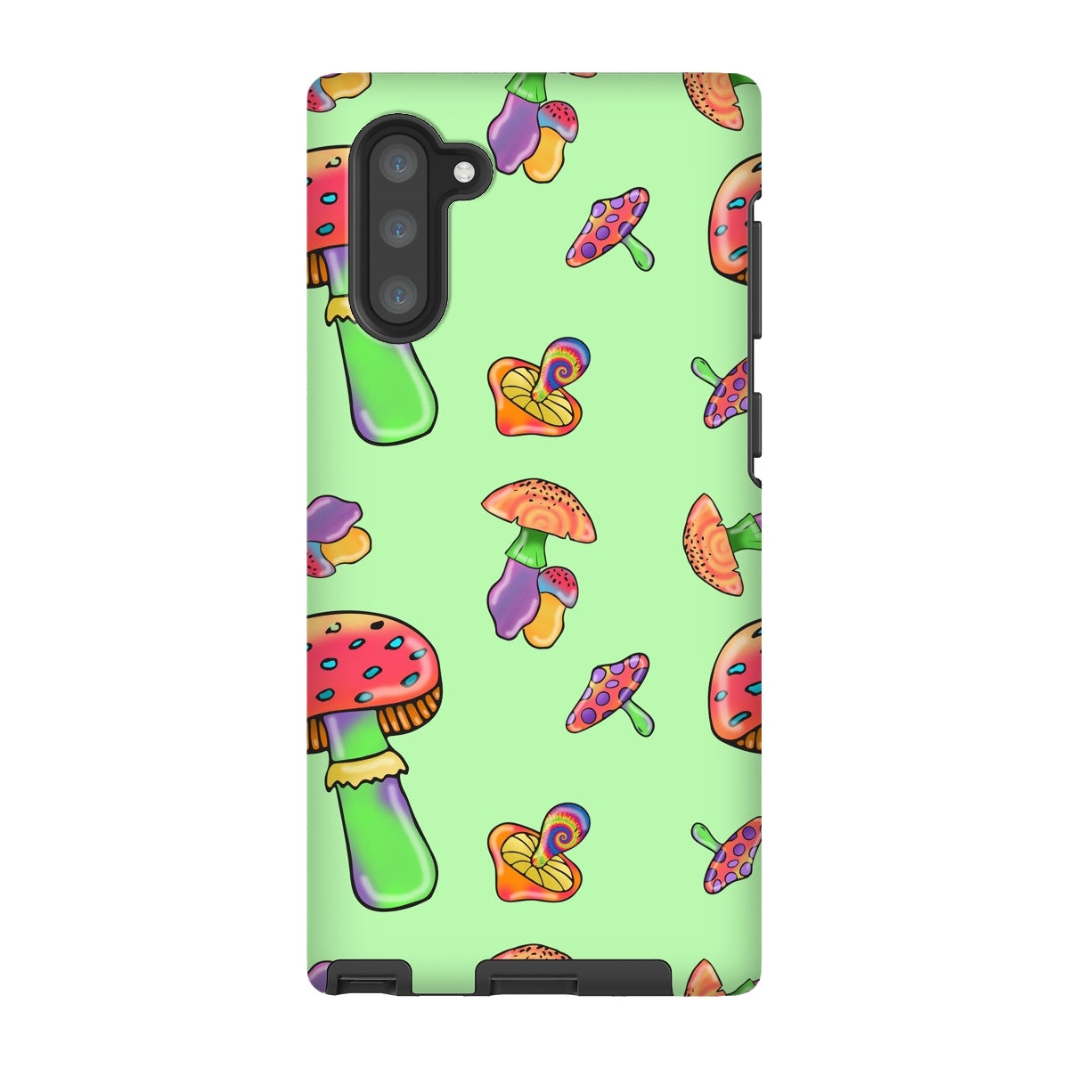 Retro Mushroom Pattern - Green Tough Phone Case