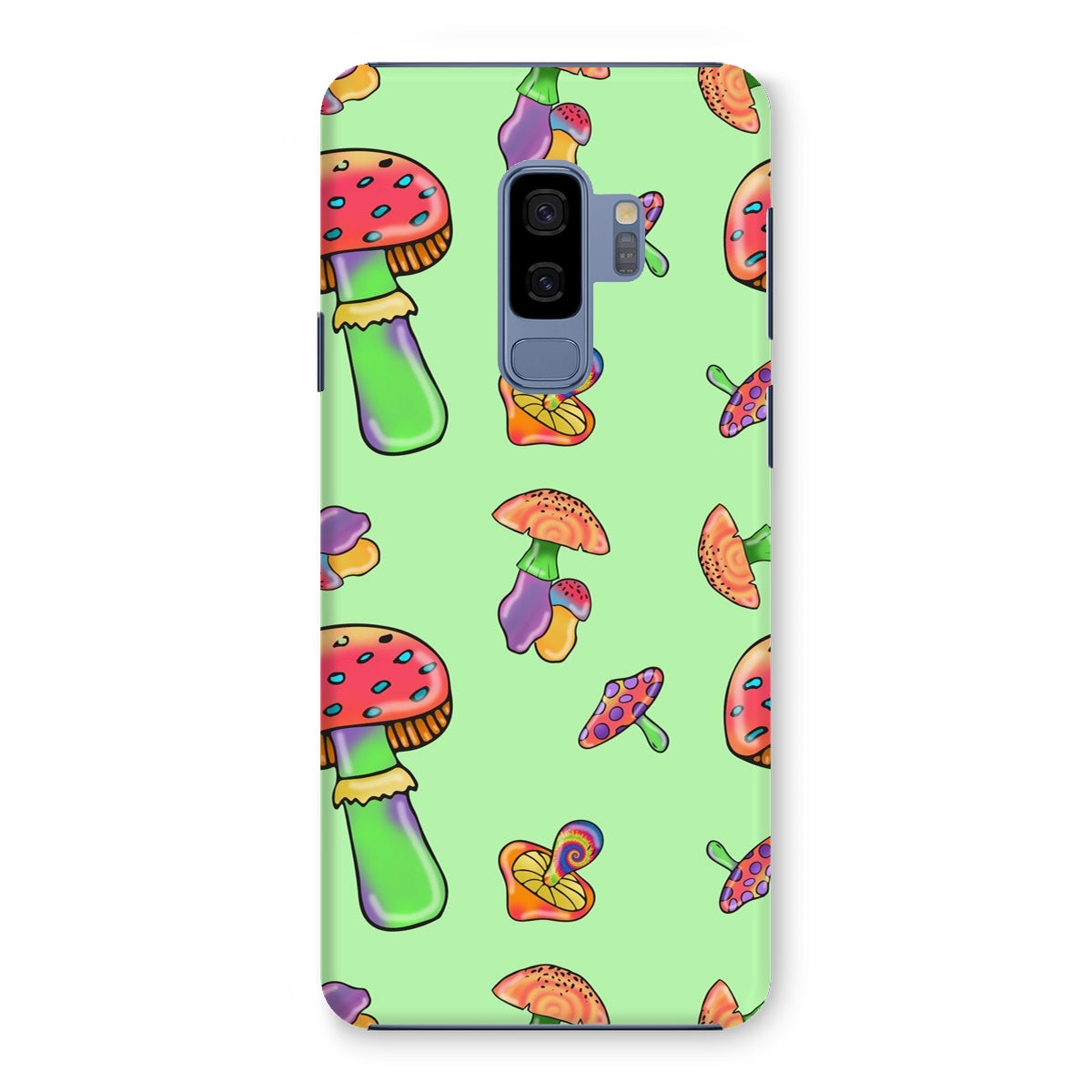 Retro Mushroom Pattern - Green Snap Phone Case