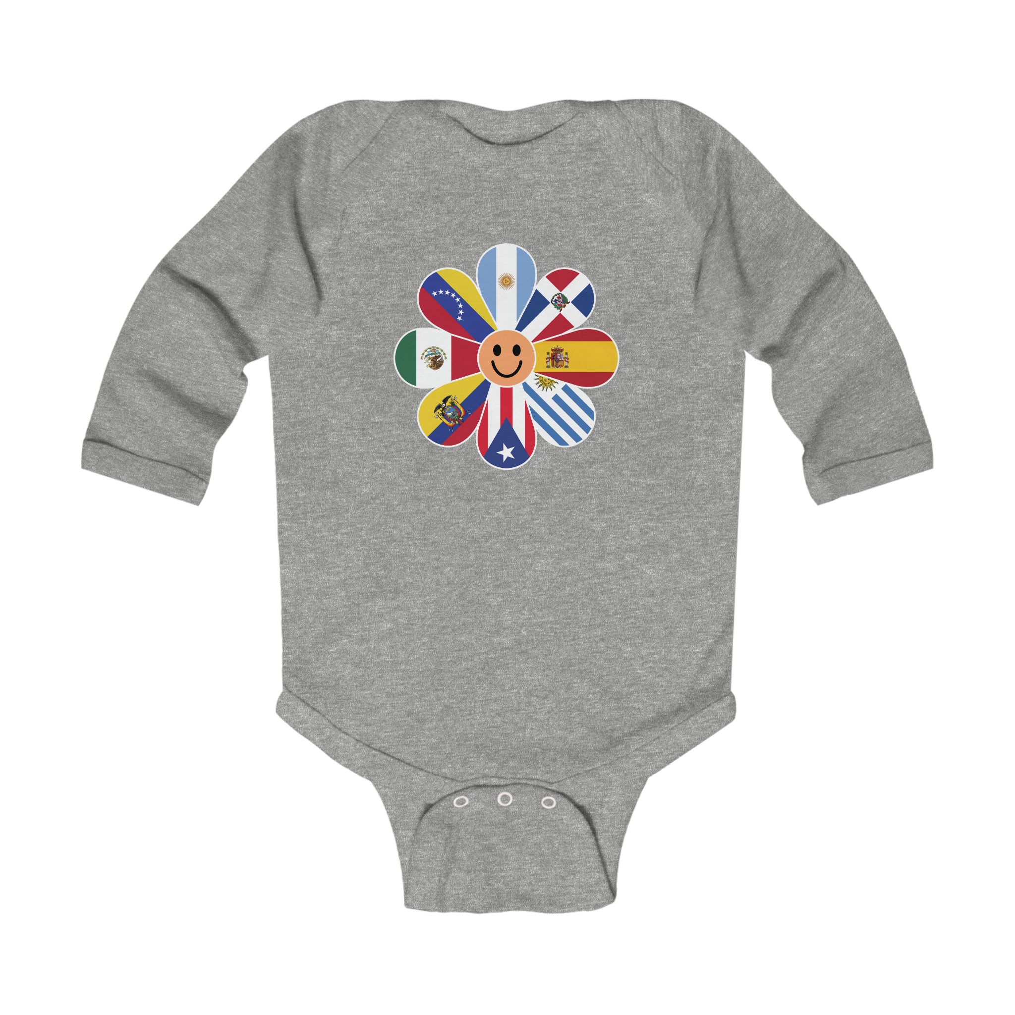 Flag Flower - Hispanic Heritage Month Infant Long Sleeve Bodysuit