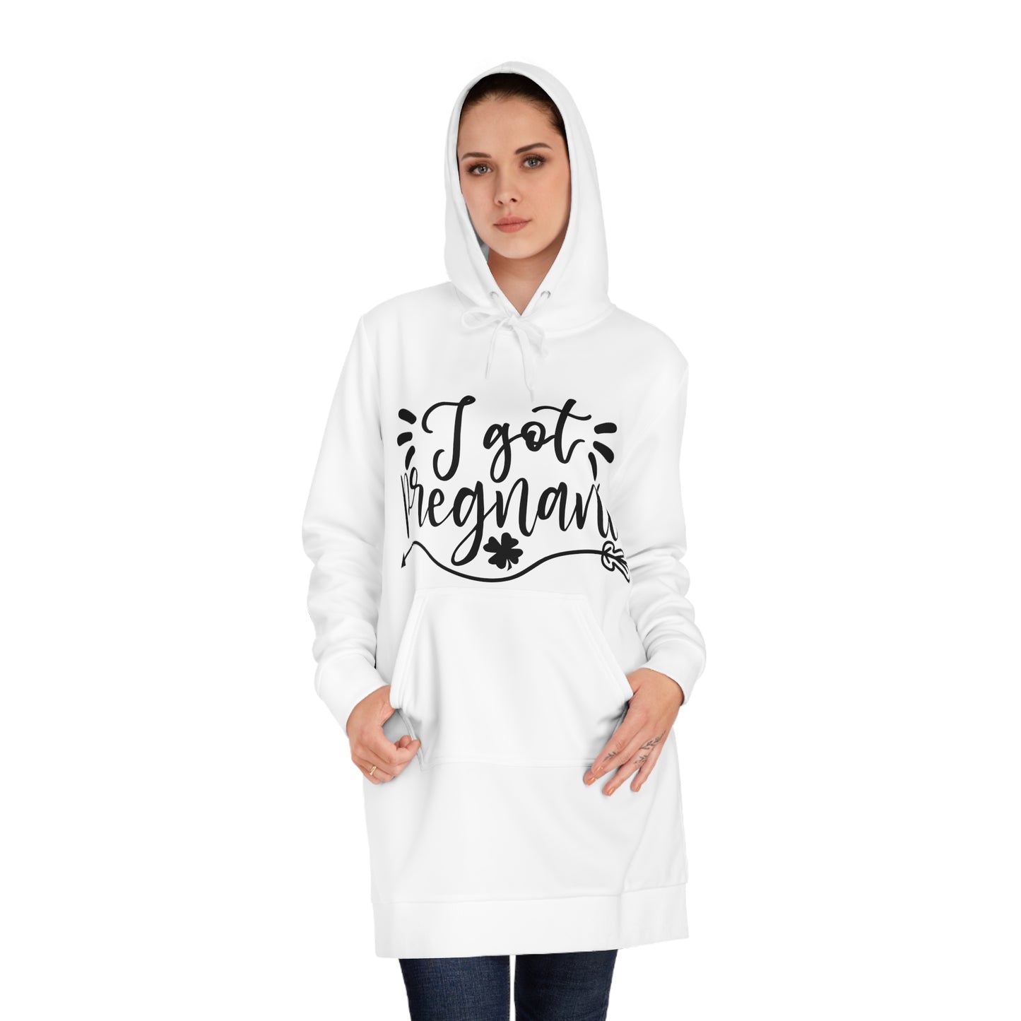 I Got Pregnant Pregnant  Women's Hoodie Dress (AOP)