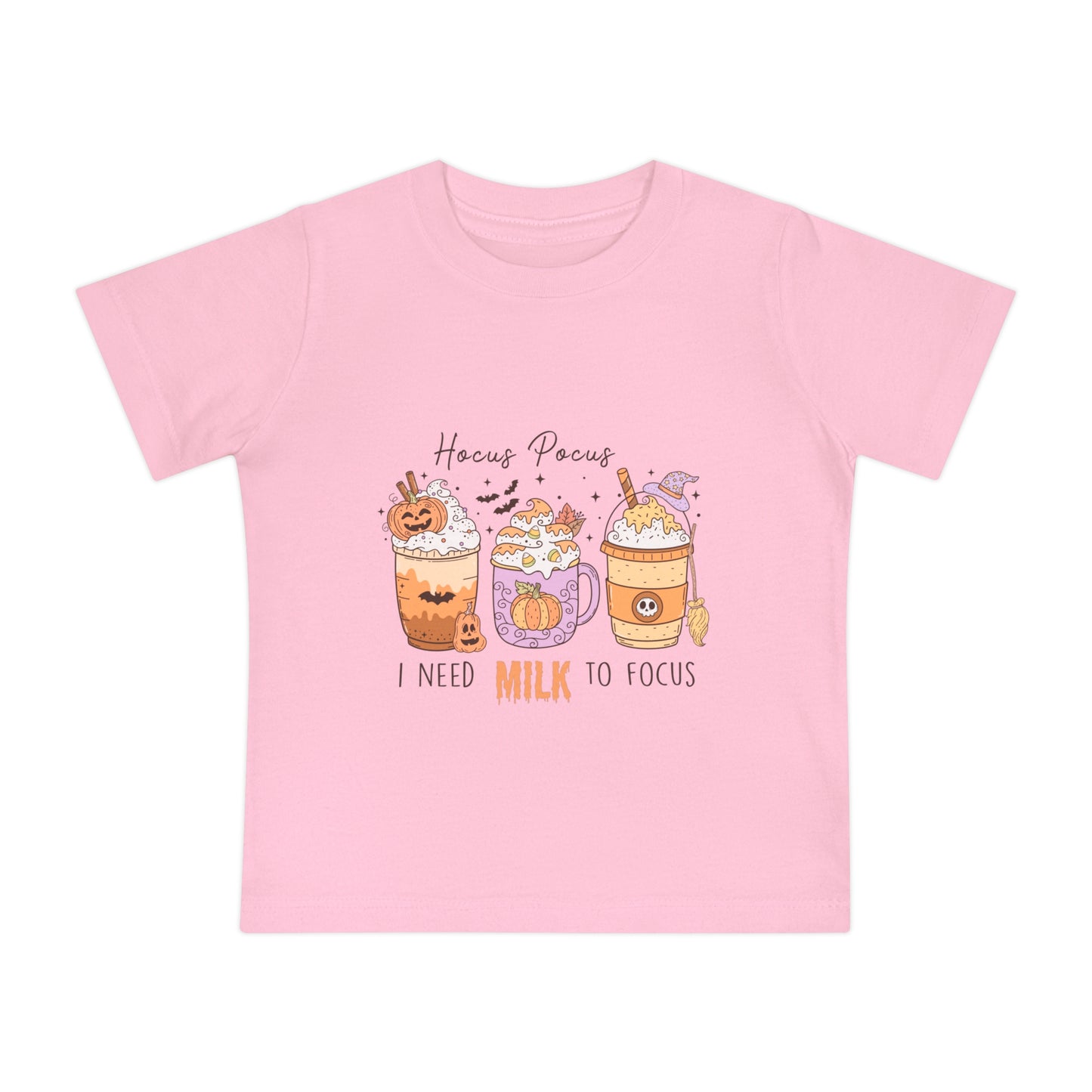 Hocus Pocus I Need Milk To Focus Baby Short Sleeve T-Shirt