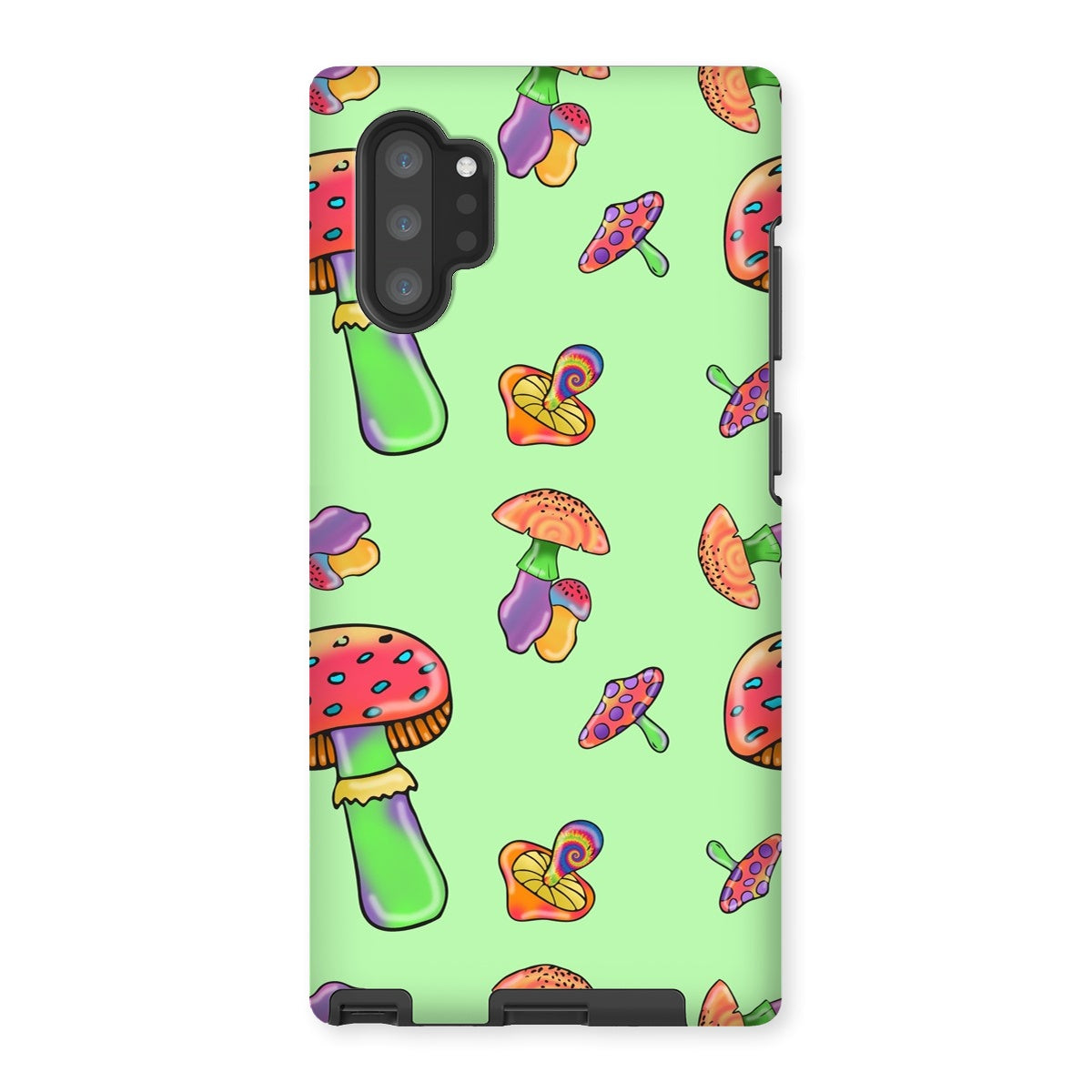 Retro Mushroom Pattern - Green Tough Phone Case