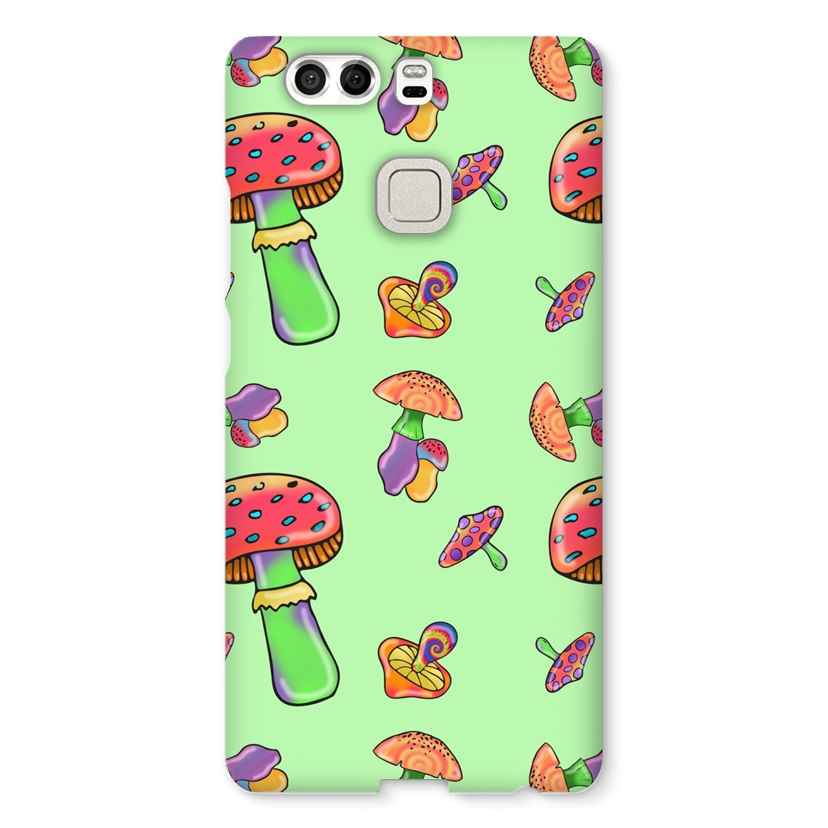 Retro Mushroom Pattern - Green Snap Phone Case