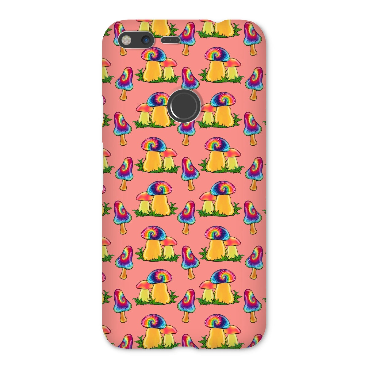 Retro Mushroom Pattern - Pink Snap Phone Case