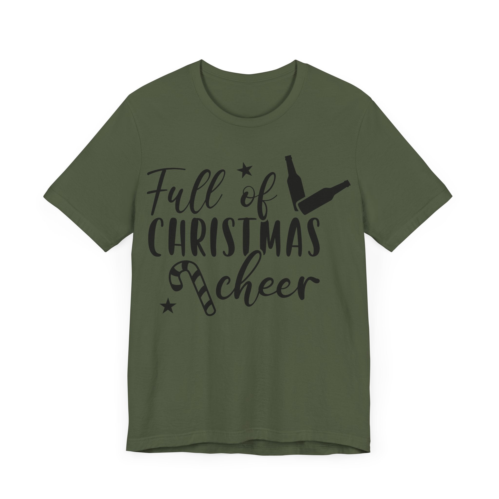 Full of Christmas Cheer & Beer Unisex Jersey Short Sleeve Tee