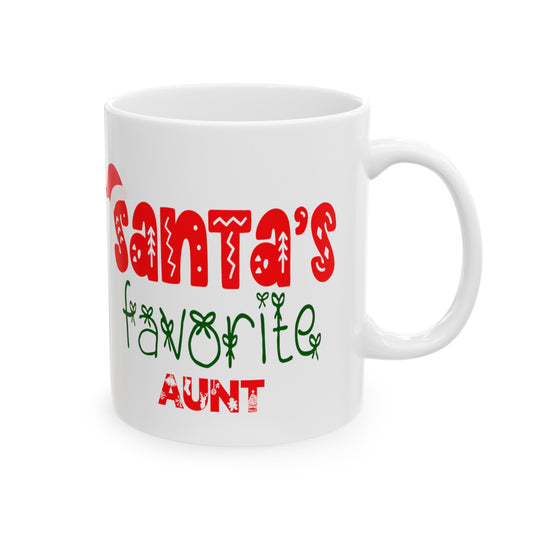 Santa's Favorite Aunt Ceramic Mug 11oz