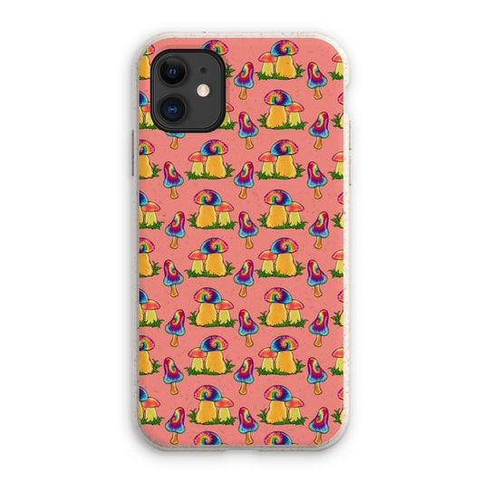 Retro Mushroom Pattern - Pink Eco Phone Case