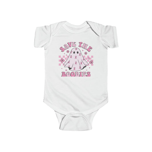 Save The Boobies Breast Cancer Awareness, Infant Fine Jersey Bodysuit