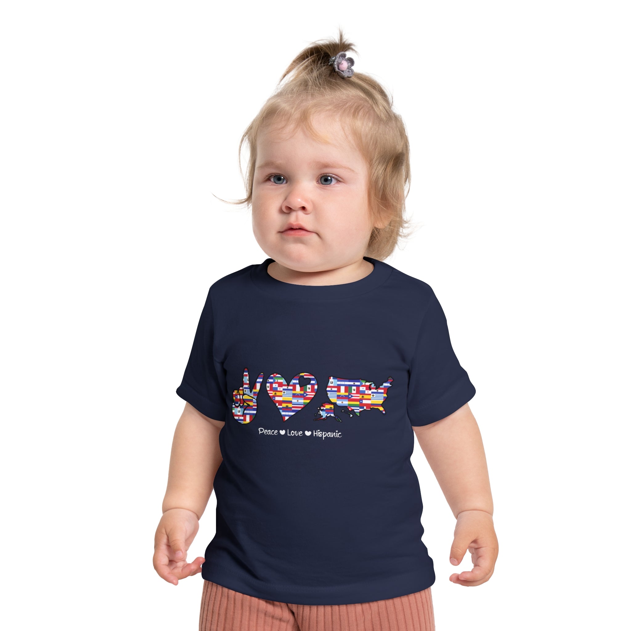 Peace, Love, Hispanic - Hispanic Heritage Month Baby Short Sleeve T-Shirt