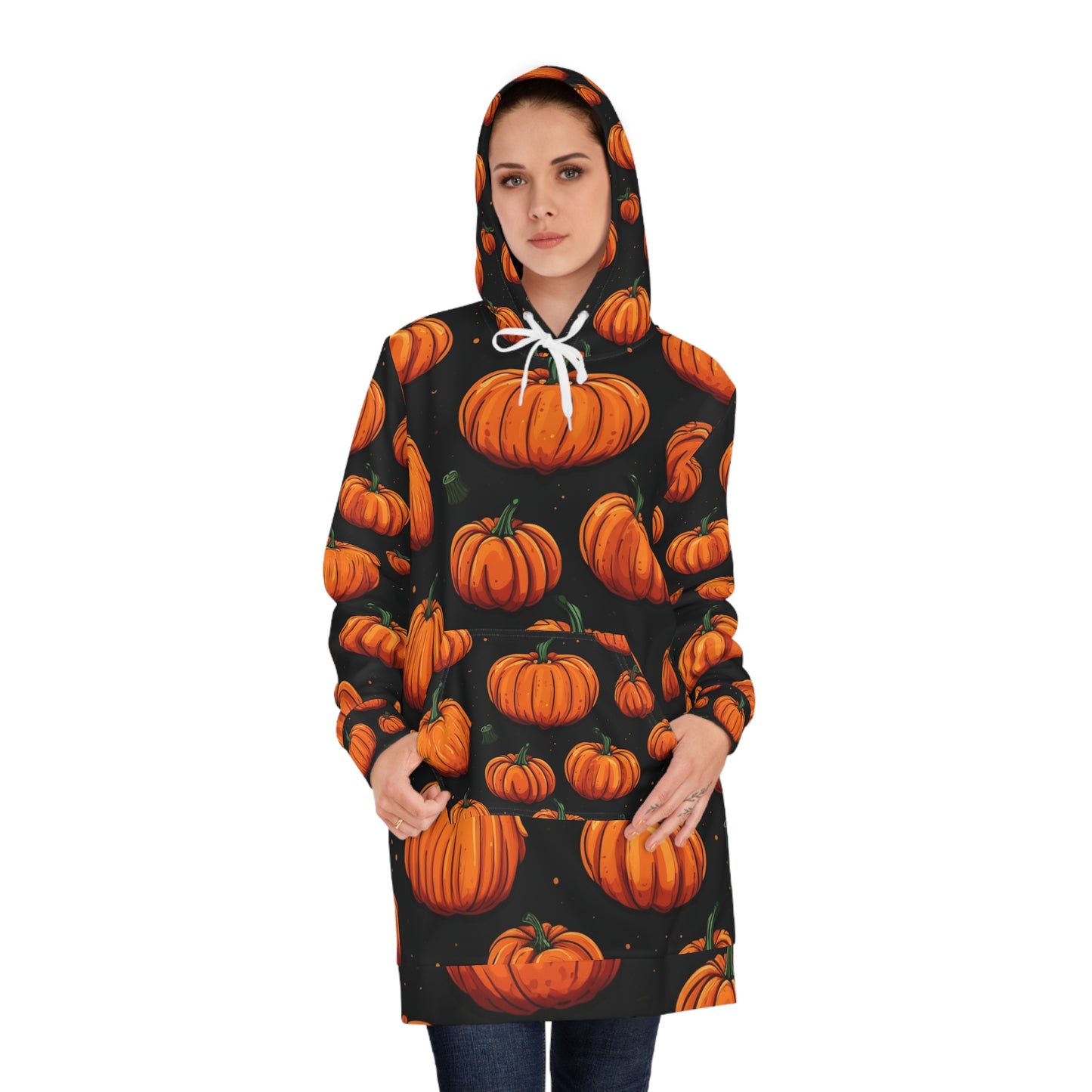 Pumpkins Halloween Women's Hoodie Dress (AOP)