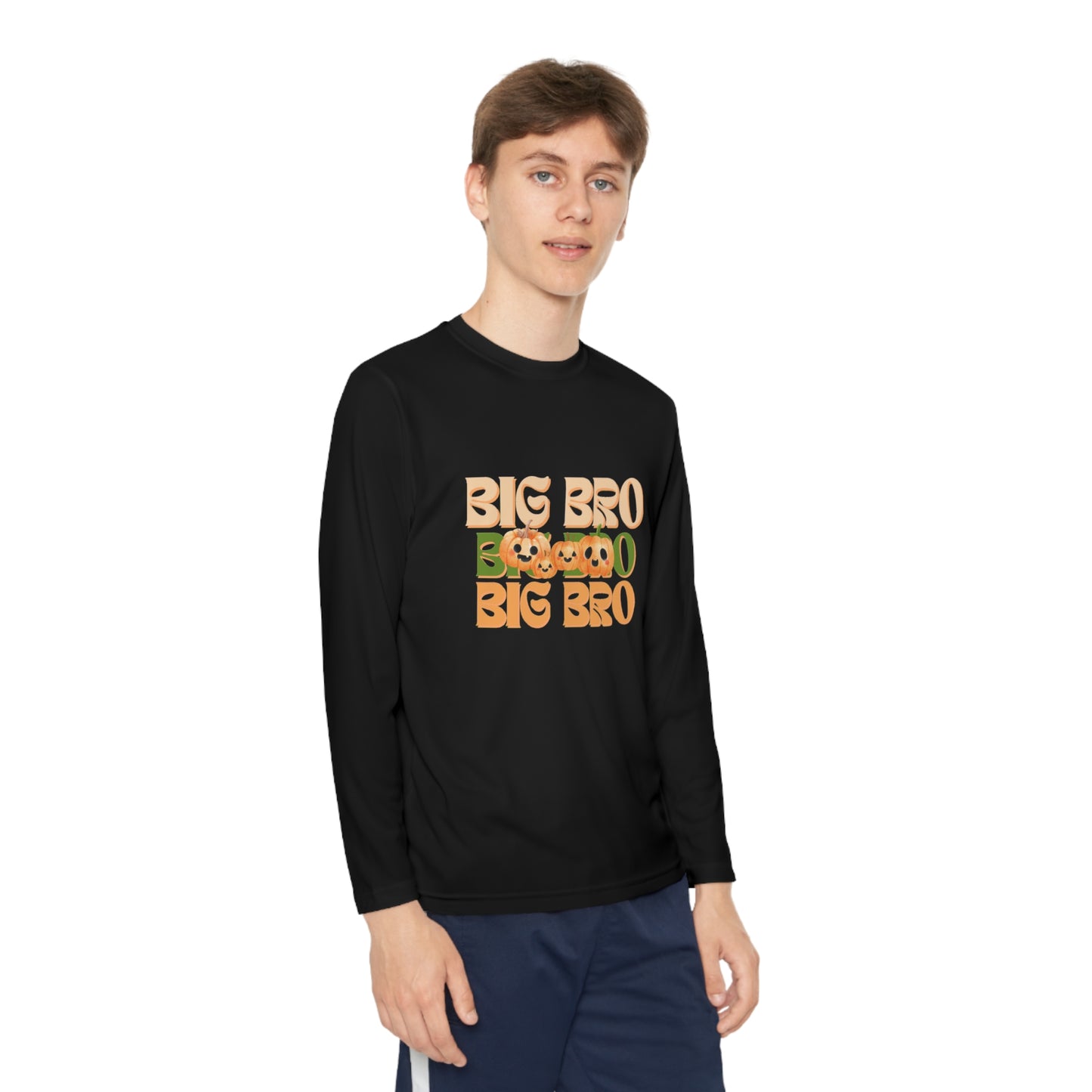 Big Bro Pumpkin Youth Long Sleeve Competitor Tee