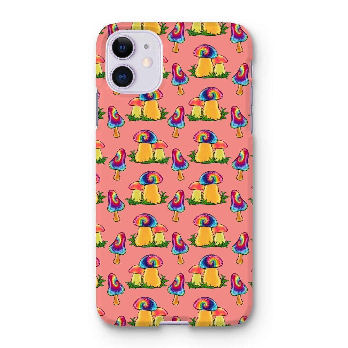 Retro Mushroom Pattern - Pink Snap Phone Case