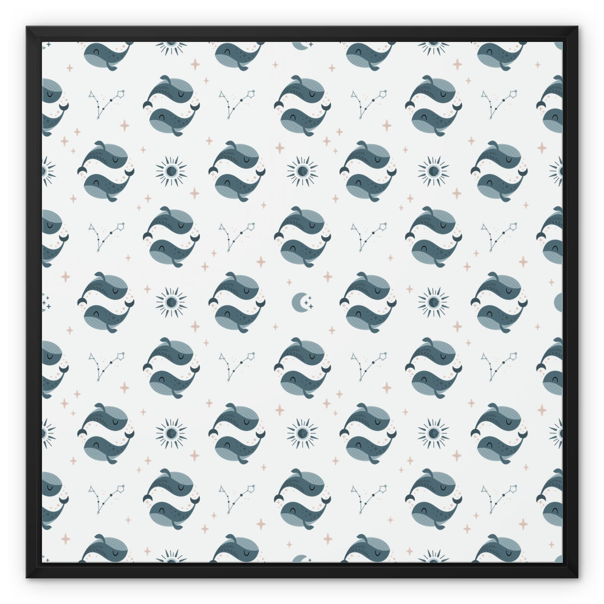 Pisces Pattern Framed Canvas