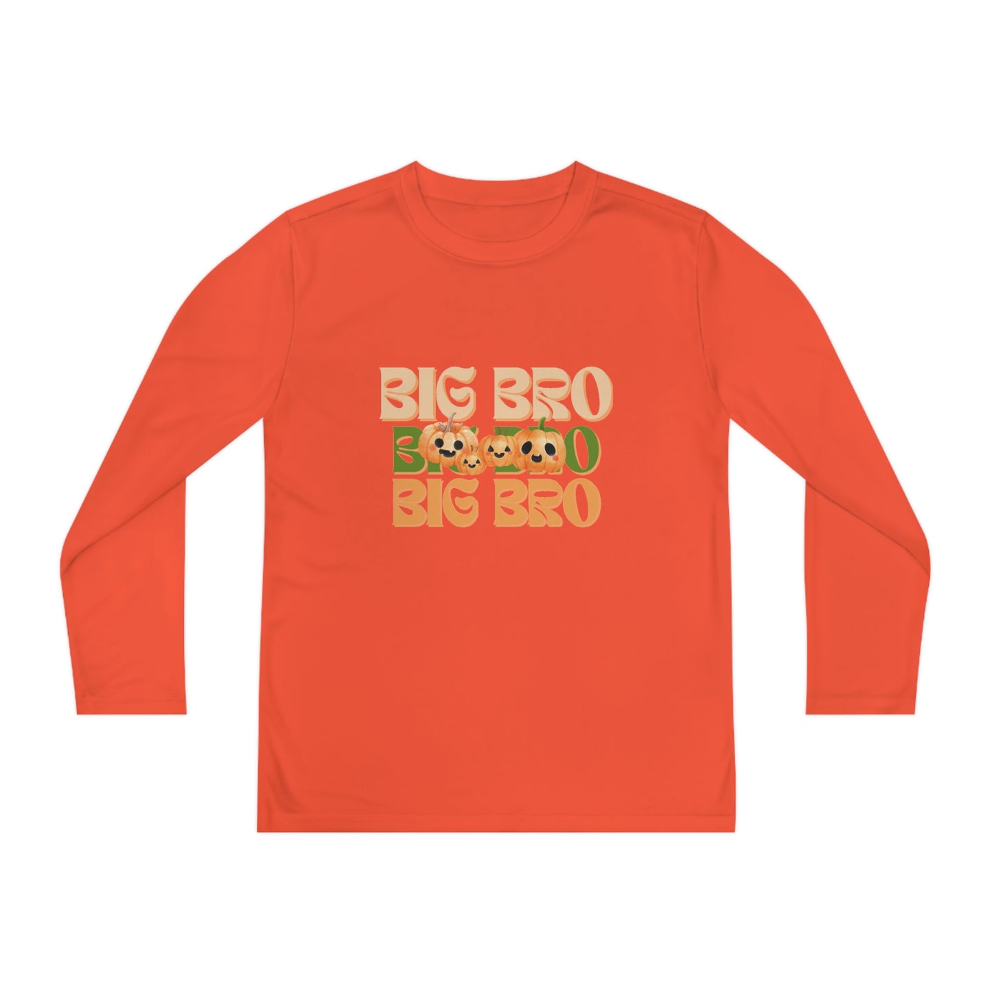 Big Bro Pumpkin Youth Long Sleeve Competitor Tee